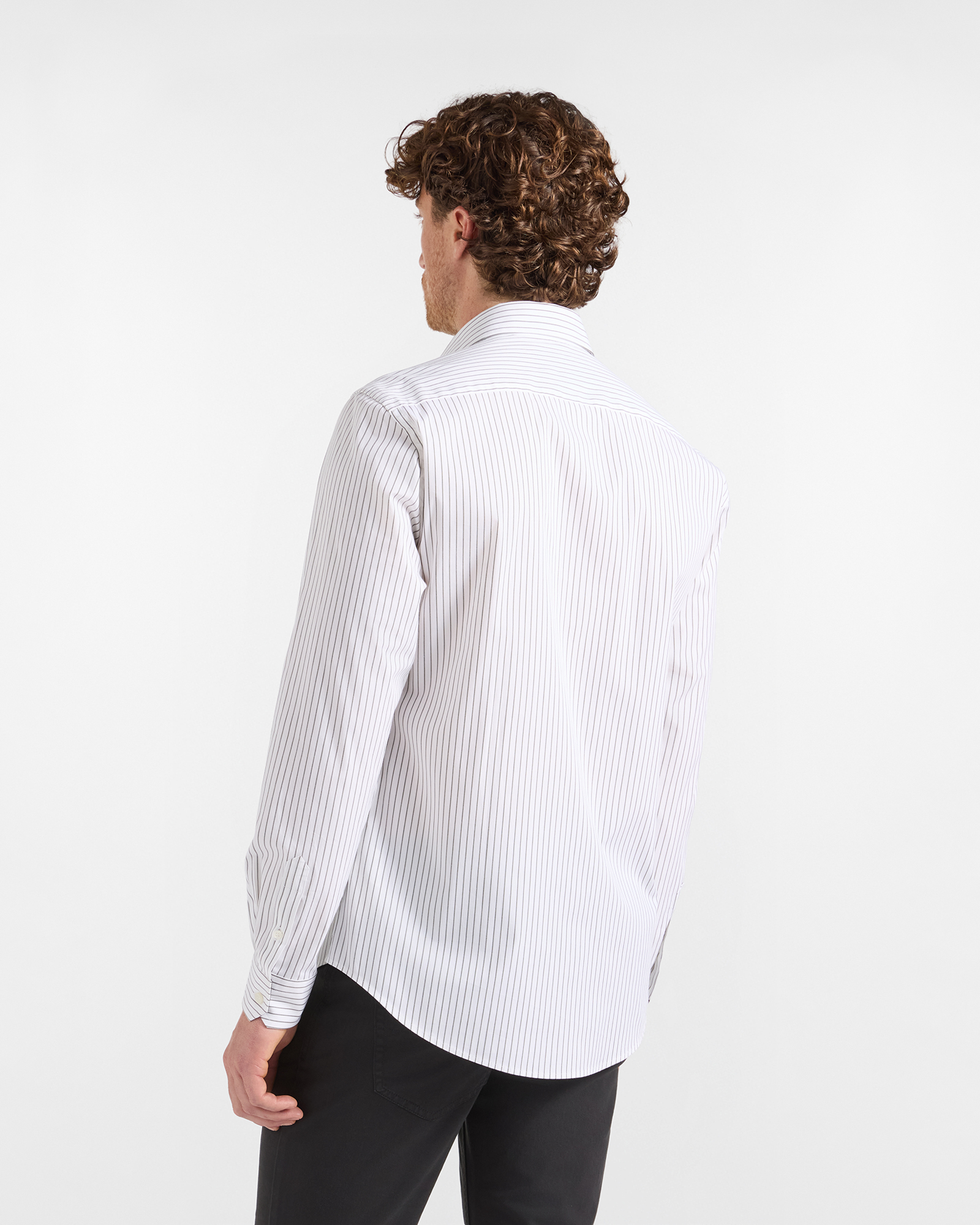 Camicia HBJ Uomo a righe Narrow Fit in cotone stretch, VERDE, large