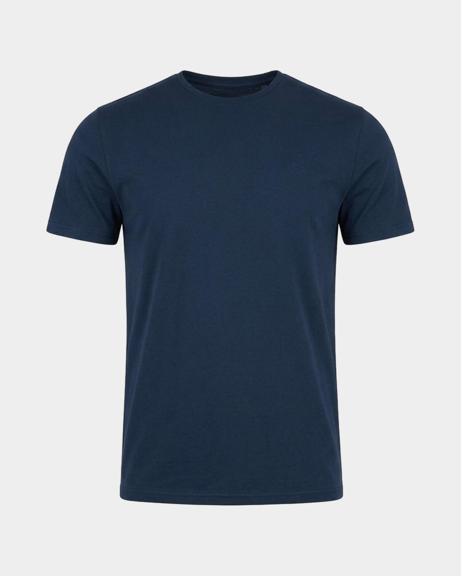 Men's regular-fit T-shirt in cotton and silk blend, NAVY BLUE, large
