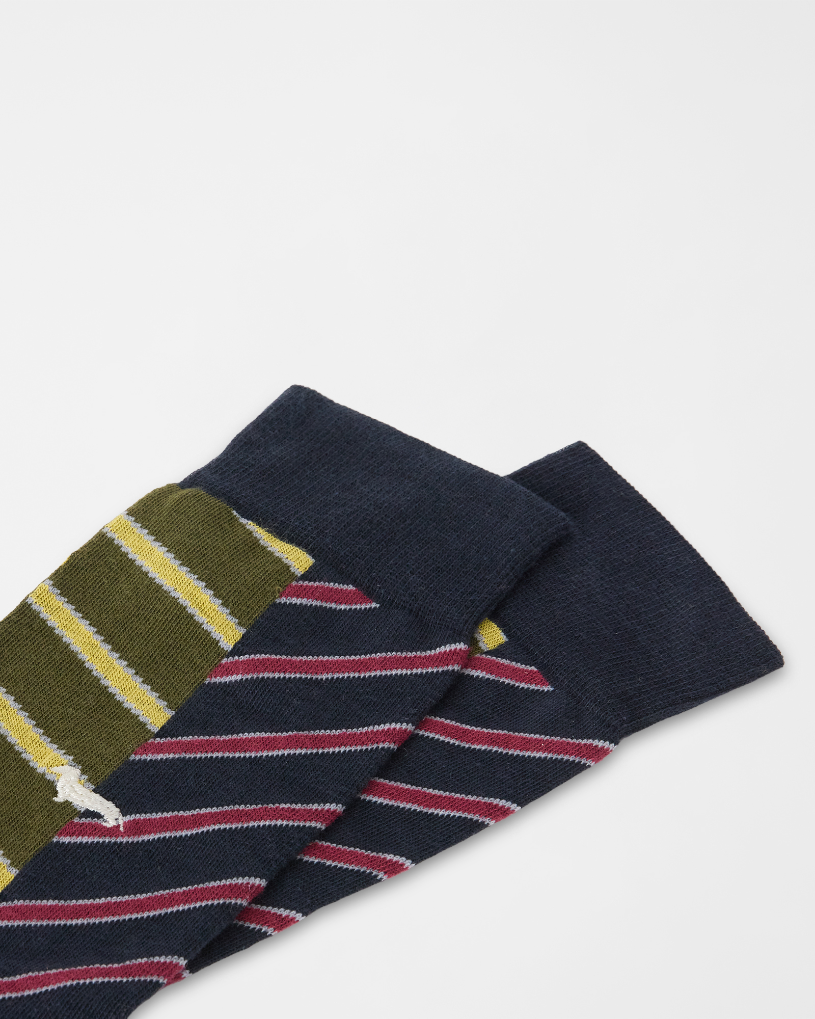 Men's regimental color block socks in a cotton blend, NAVY BLUE, large