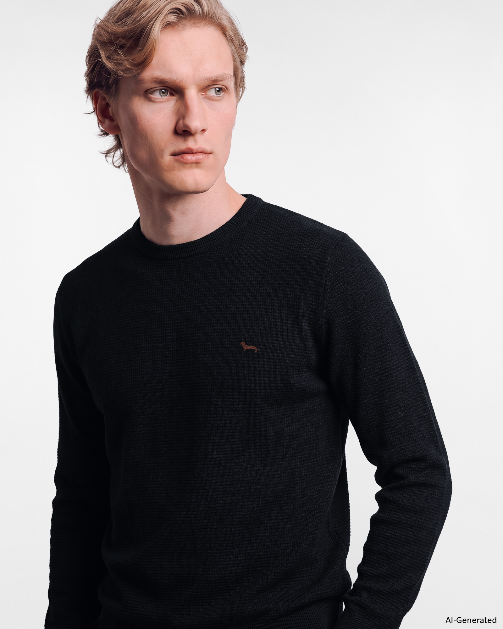 Maglia Uomo in misto lana e cotone Regular Fit, BLU NAVY, large