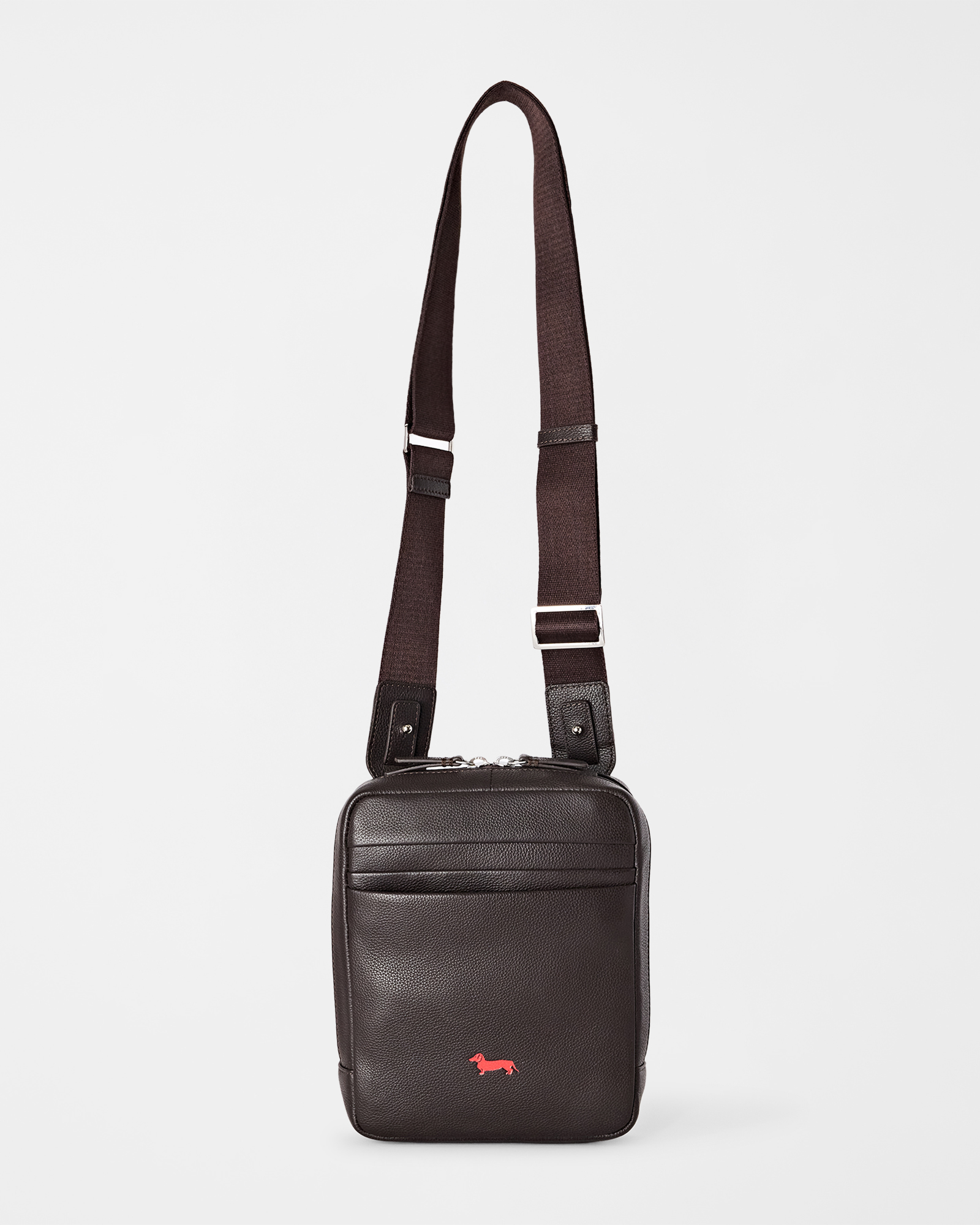 Borsa Uomo small reporter bag in vera pelle rovere moro