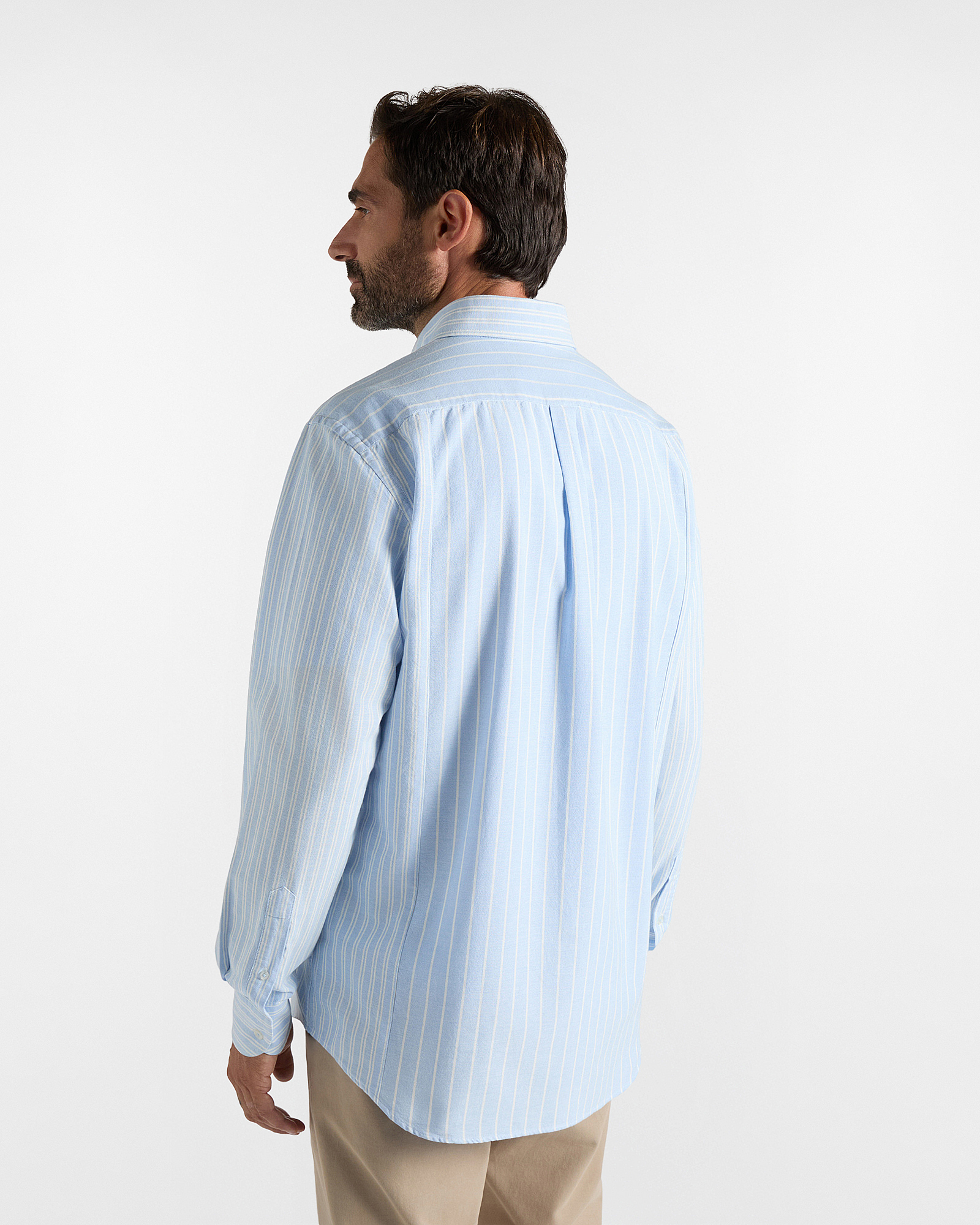 Camicia Uomo in oxford organico rigato Classic Fit, SKY, large