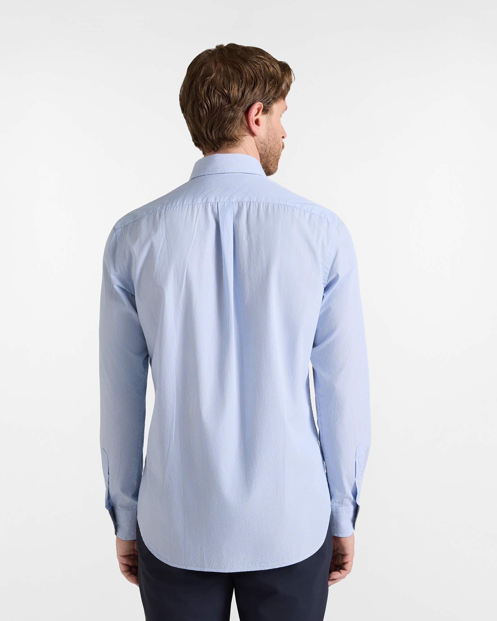 Men's regular-fit yarn-dyed shirt with micro-stripe, SKY, large