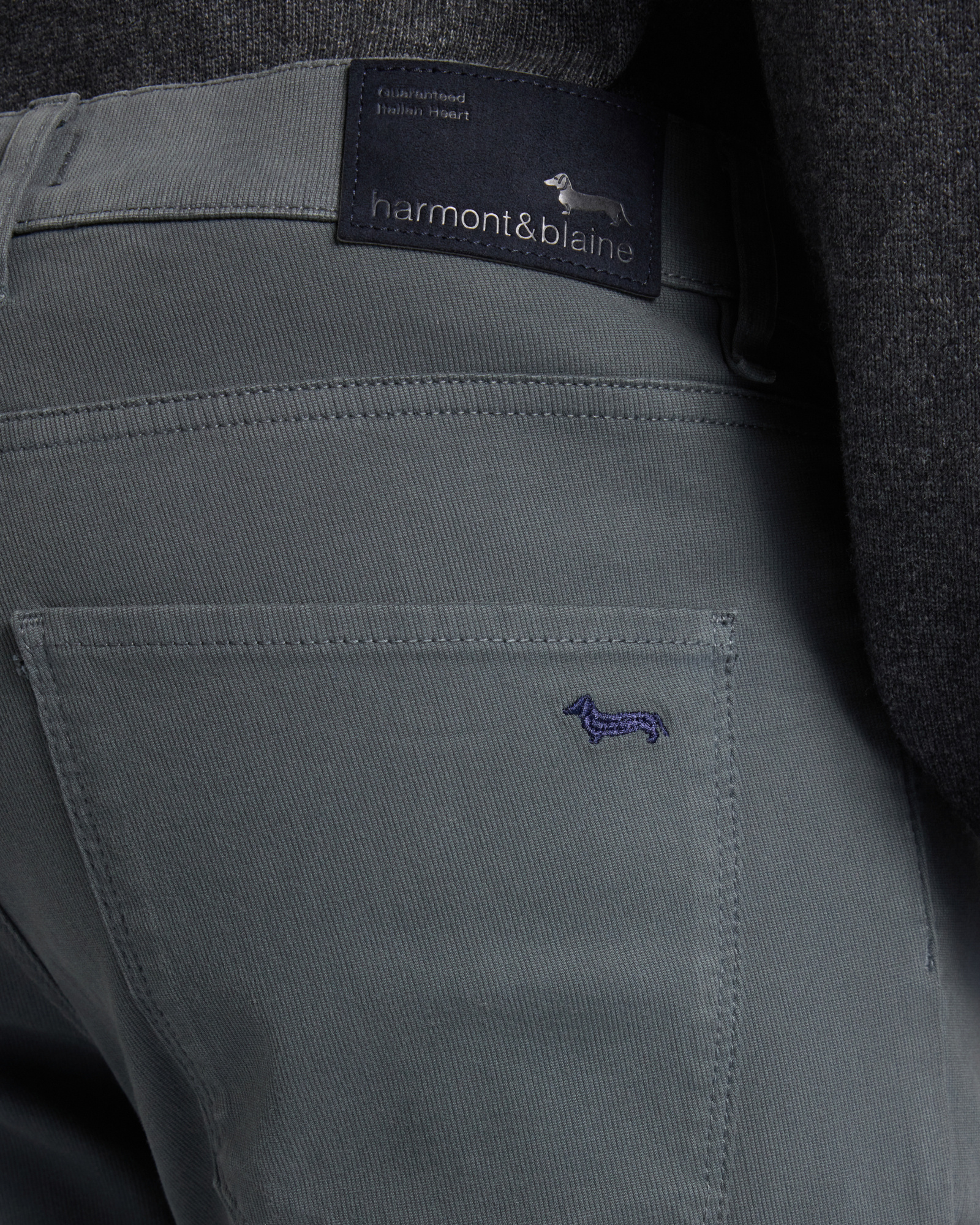 Vaqueros de 5 bolsillos para hombre en algod&oacute;n el&aacute;stico  corte Slim Made in Italy, GRIS, large
