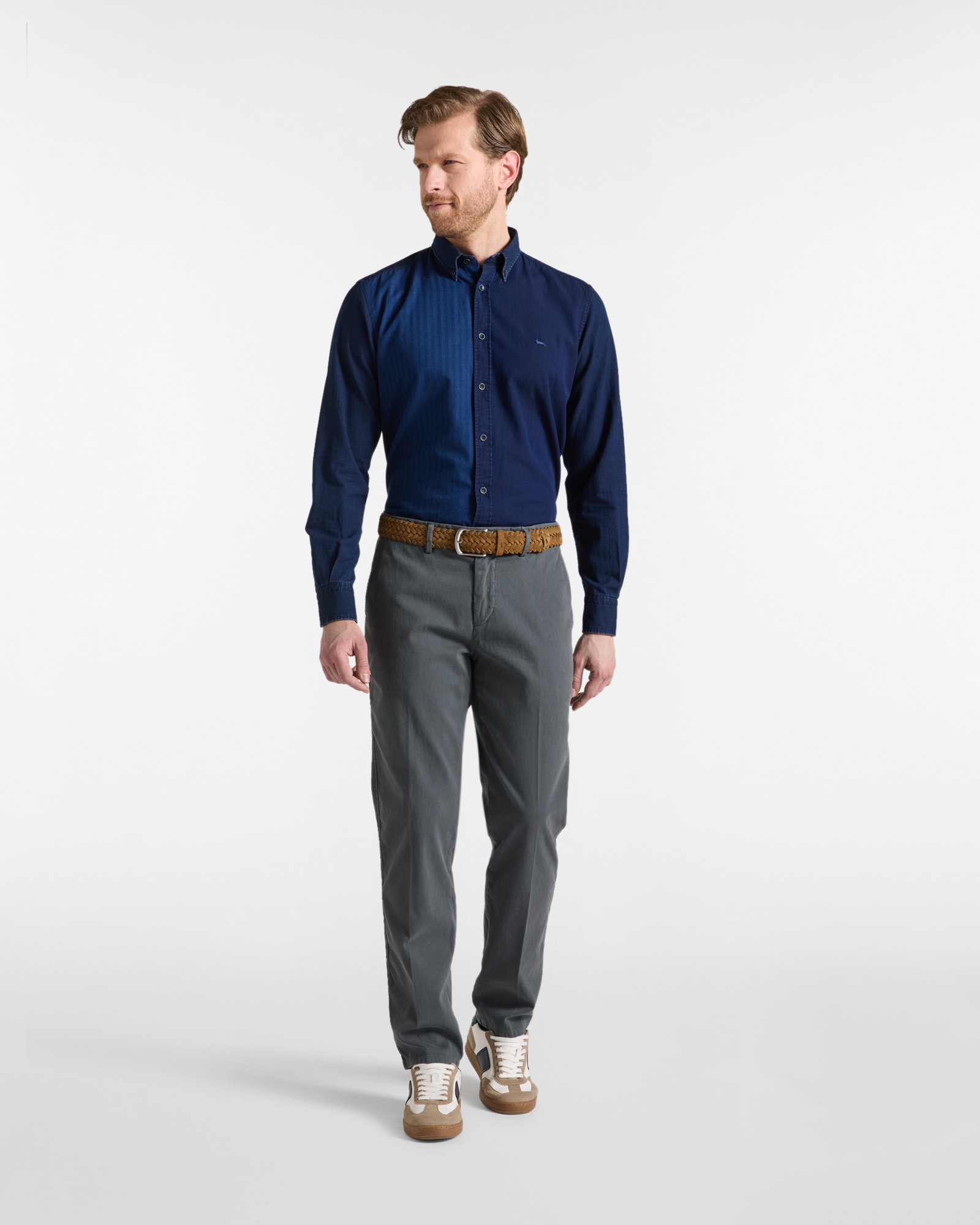 Men&rsquo;s regular-fit stretch cotton chino pants, GRAY, large