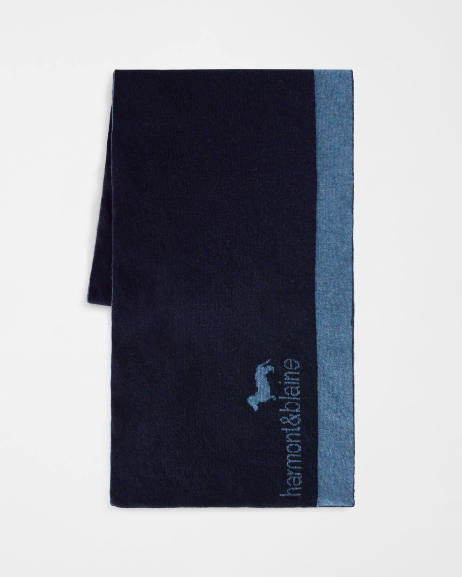 Sciarpa Uomo in lana con logo jacquard blu navy