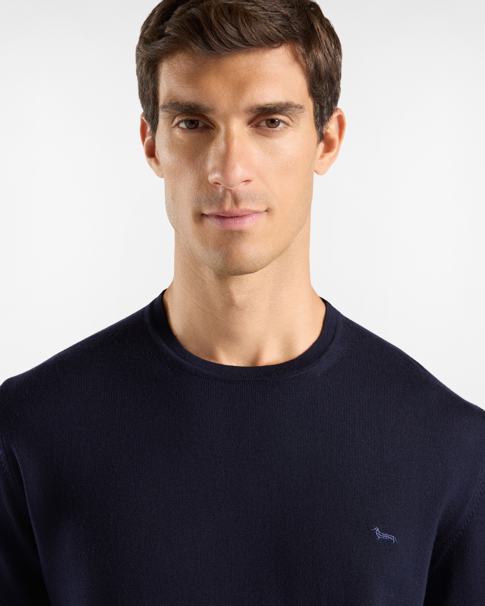 Maglia Uomo in 100% pura lana Regular Fit Made in Italy, BLU NAVY, large
