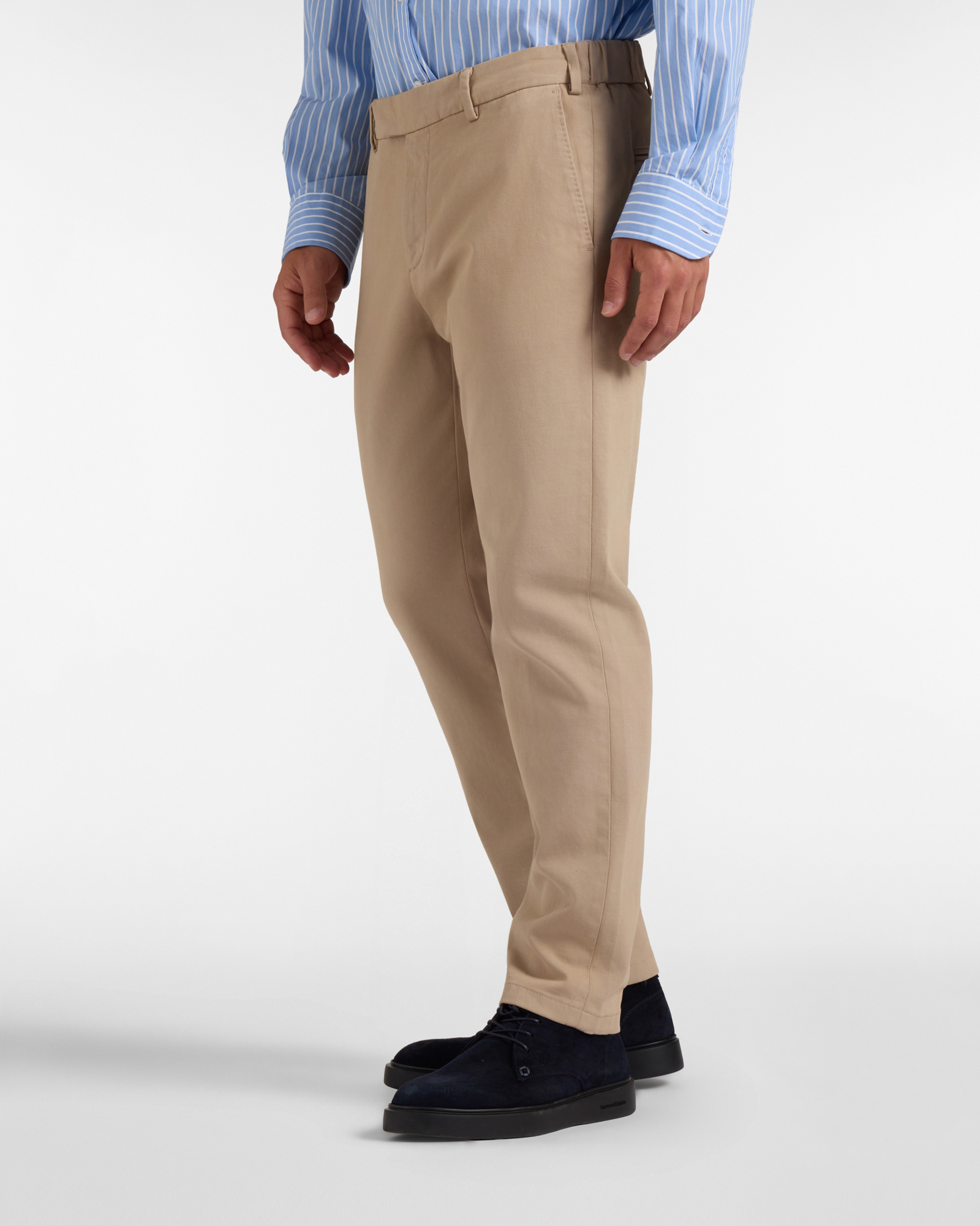 Men's beige stretch cotton jogger trousers