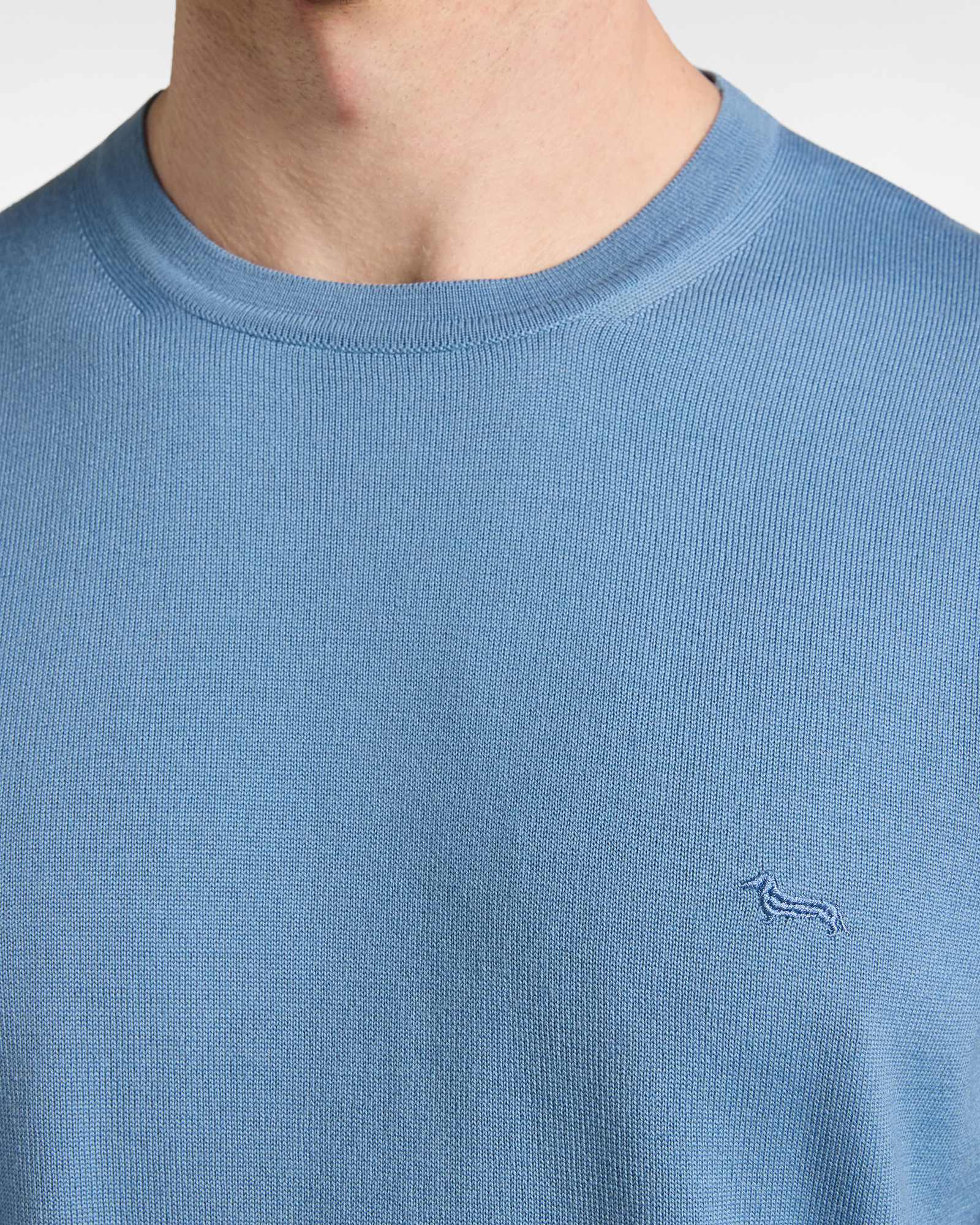 Maglia Uomo in 100% pura lana Regular Fit Made in Italy, AZZURRO, large
