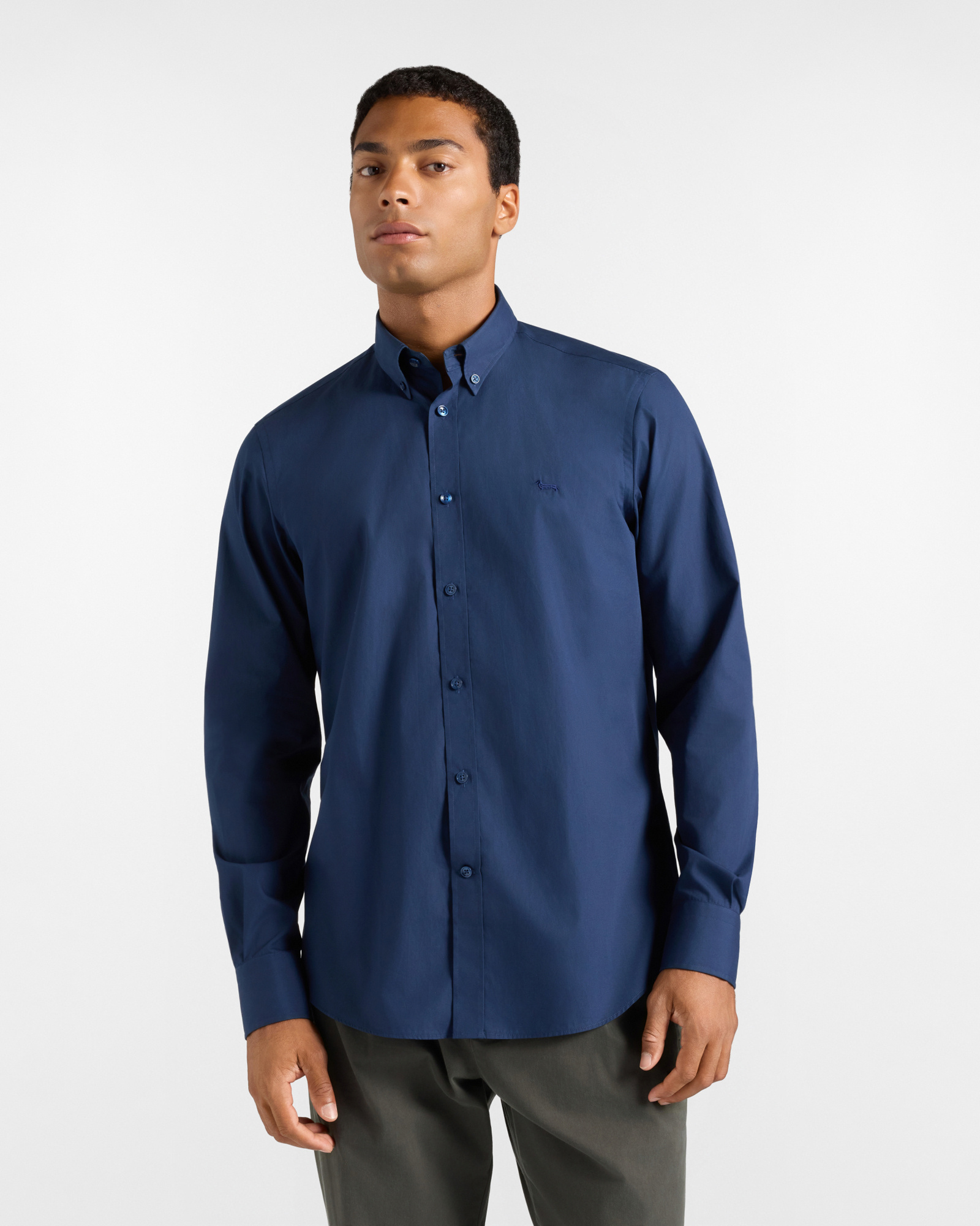 Camicia Uomo popeline Regular Fit blu
