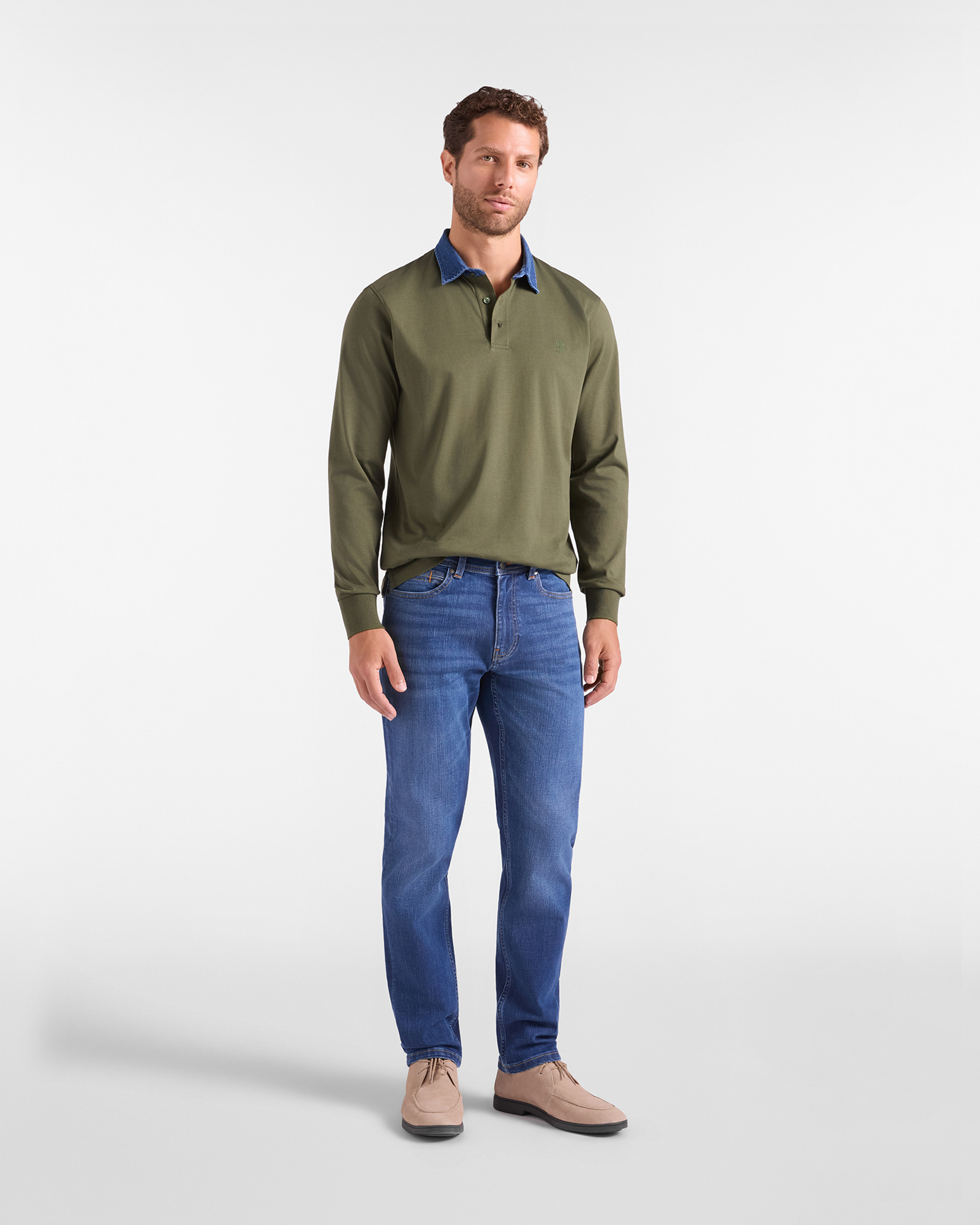 Jeans HBJ Uomo 5 Tasche Narrow Fit in Cotone Stretch, BLU DENIM, large
