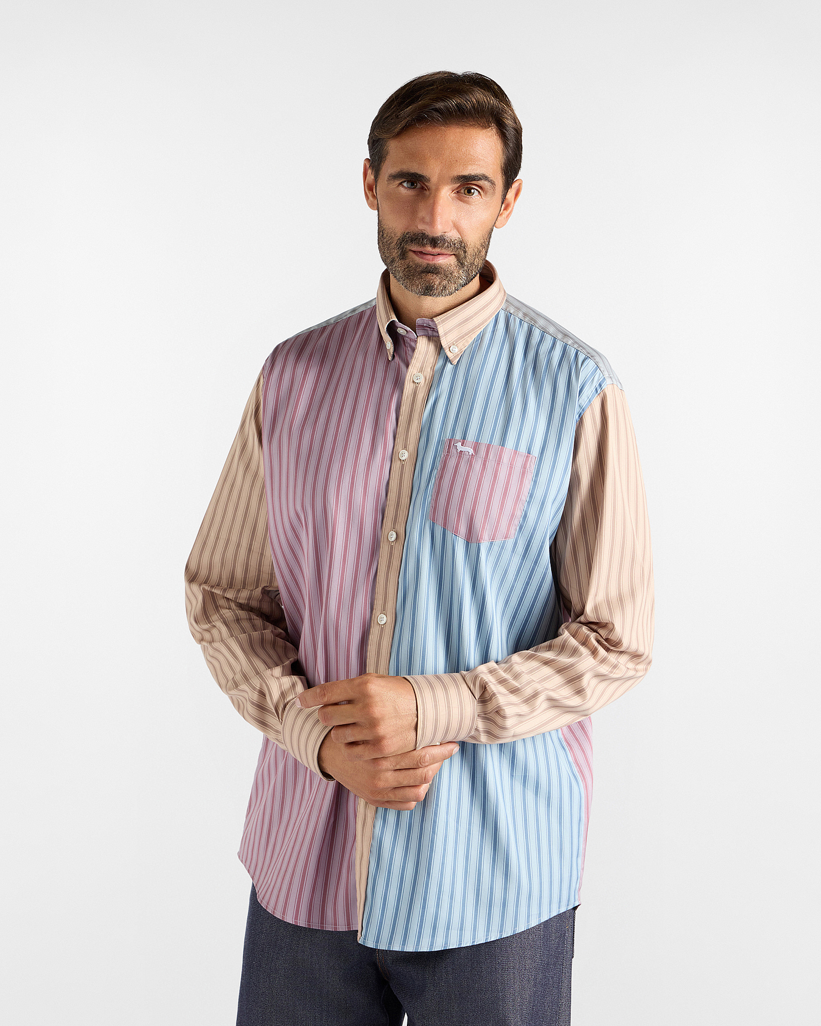 Camicia "Piazzetta" Uomo patchwork di righe Classic Fit