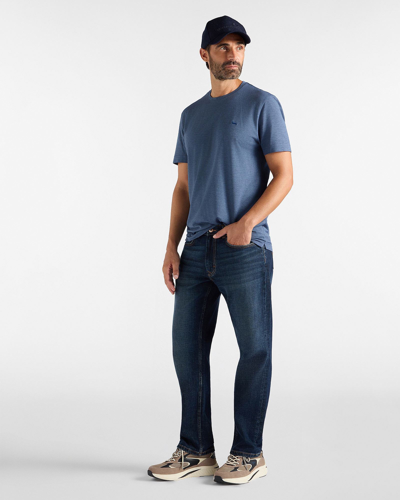 Camiseta de hombre en mezcla de algod&oacute;n y Lyocell&reg; corte regular, AZUL CLARO, large