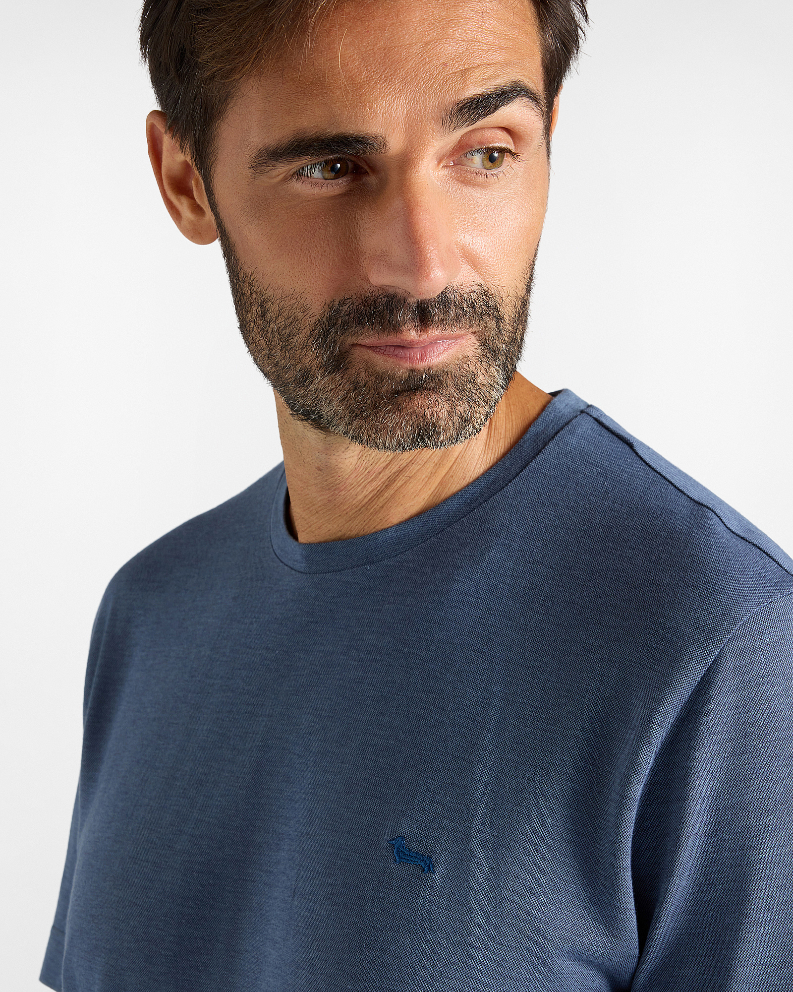 Camiseta de hombre en mezcla de algod&oacute;n y Lyocell&reg; corte regular, AZUL CLARO, large