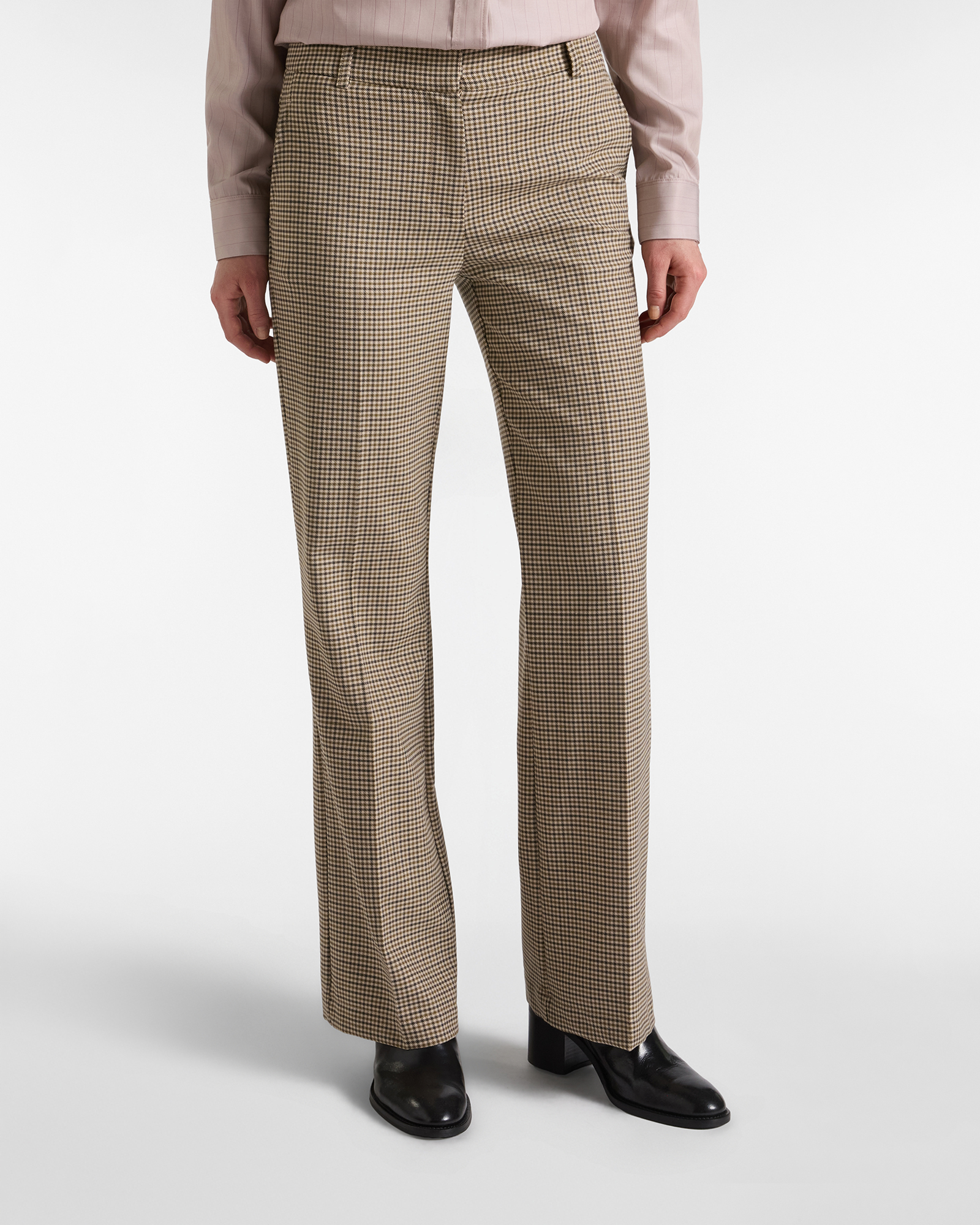 Women&rsquo;s green wool blend chino trousers