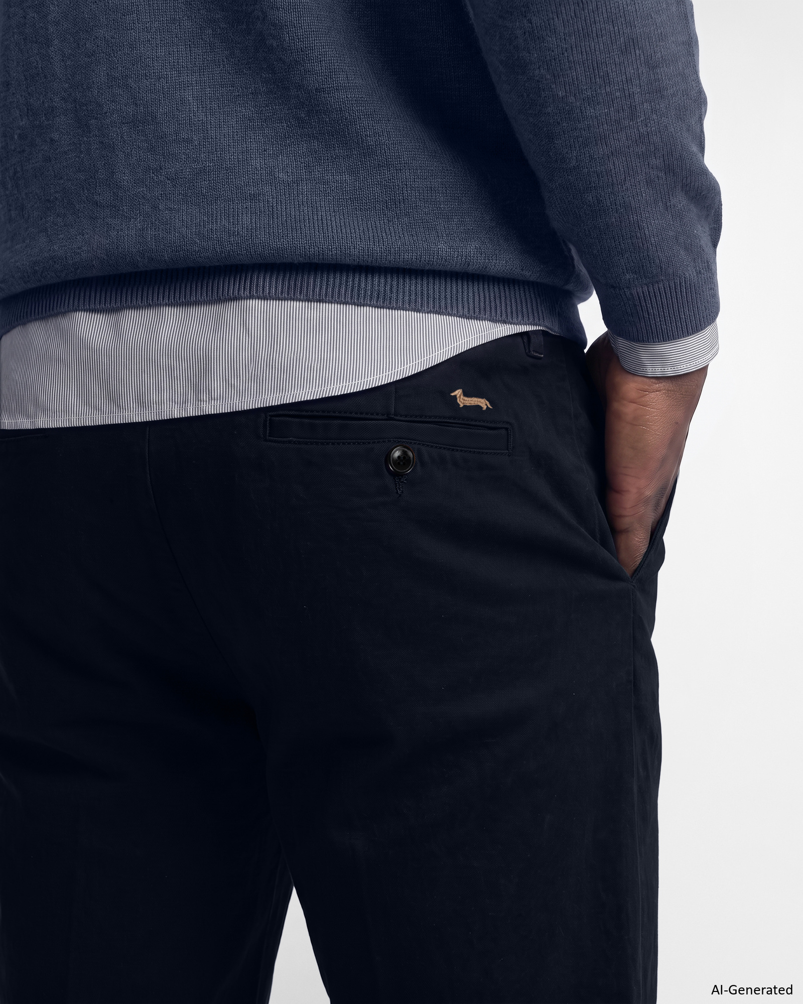 Pantalone Chino Uomo Loose, BLU NAVY, large