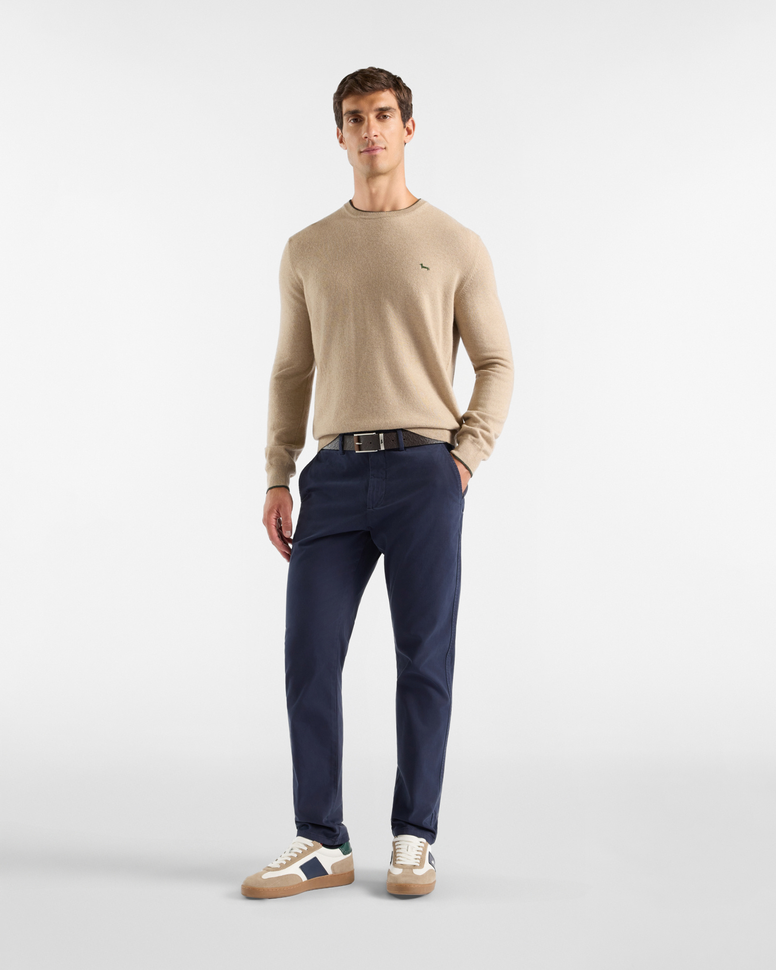 Men&rsquo;s narrow-fit stretch cotton chino pants, NAVY BLUE, large