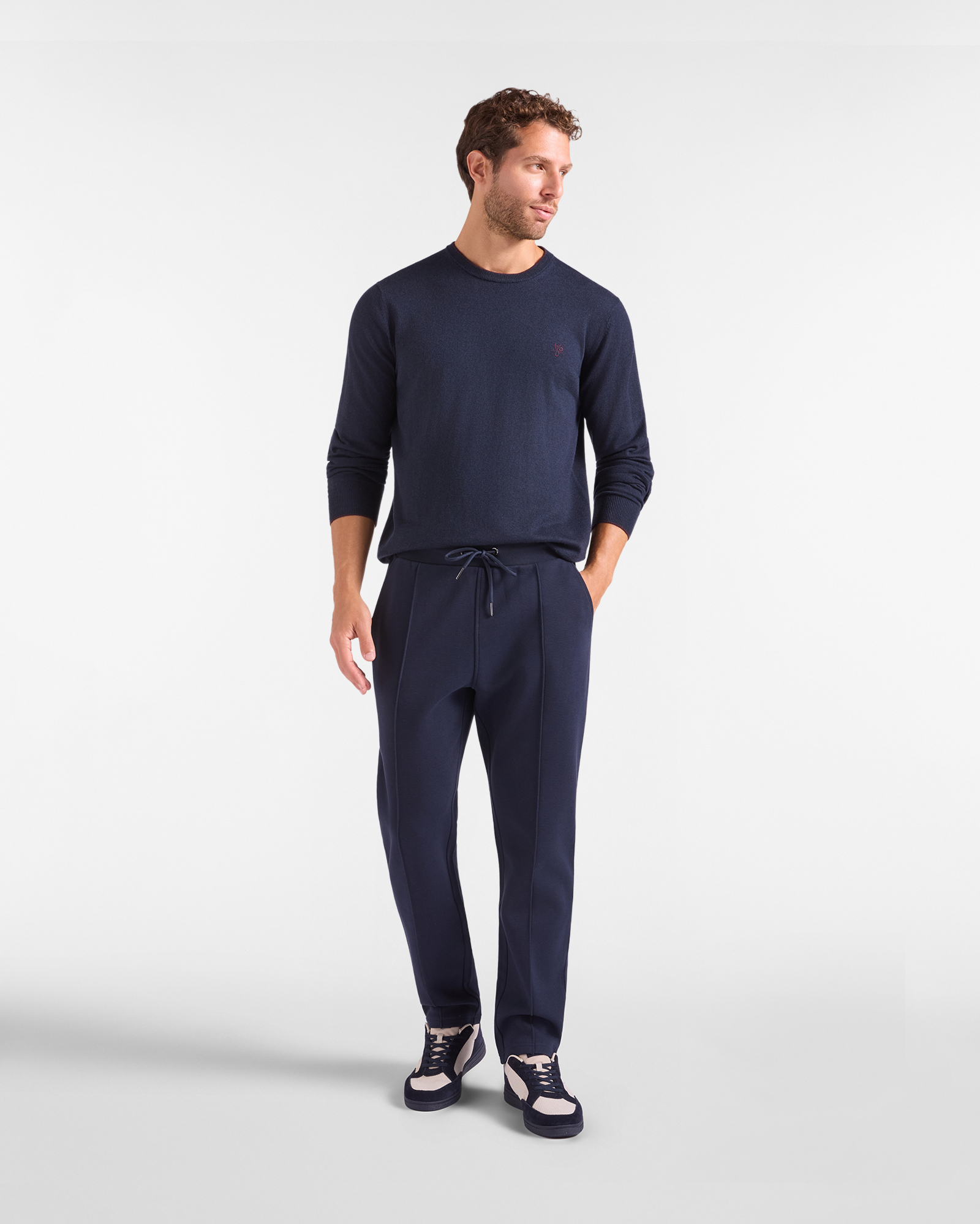 Pantaloni Sportivi HBJ Uomo in Tessuto Piquet, BLU SCURO, large