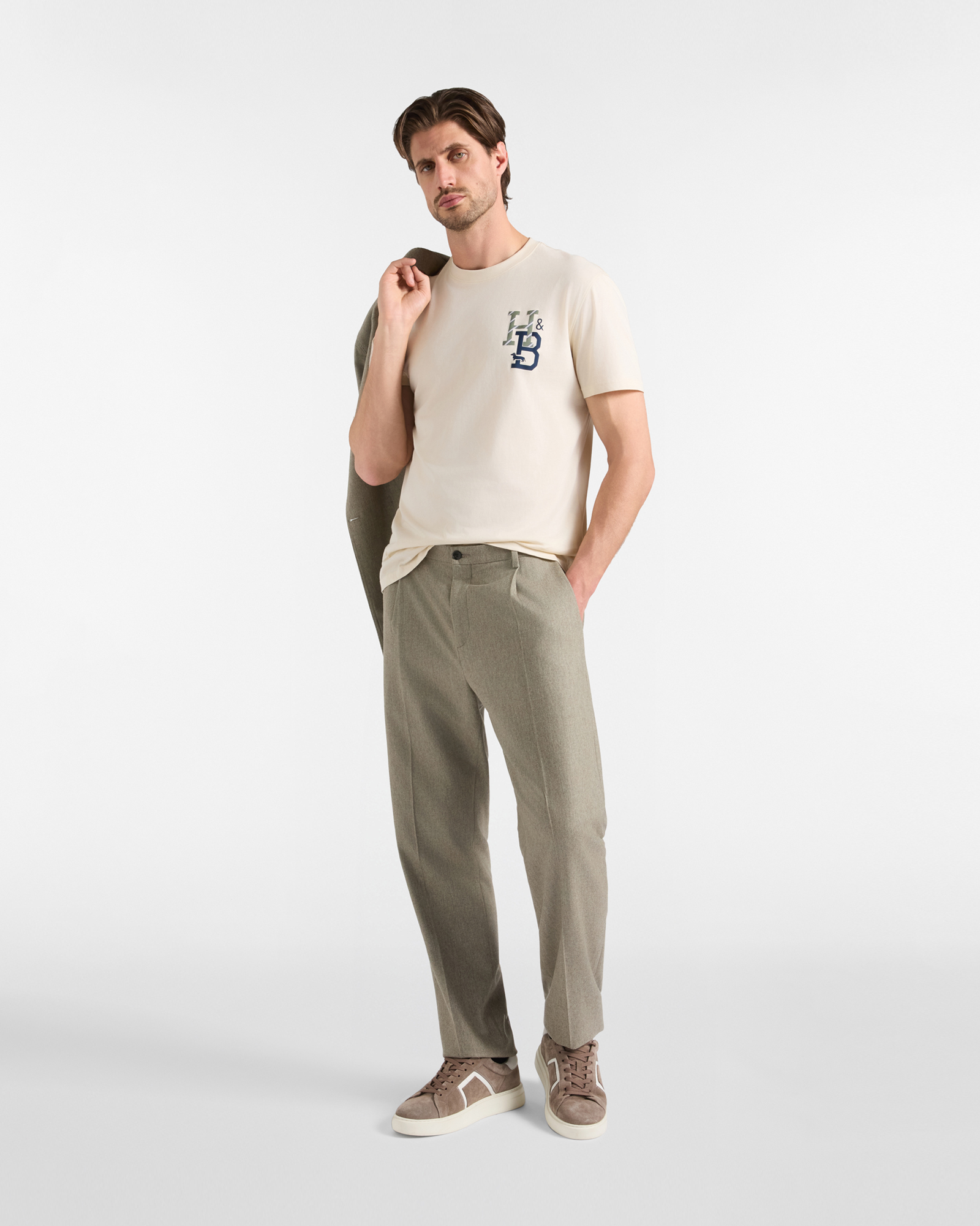 T-shirt Uomo in 100% puro cotone Regular Fit, TORTORA, large