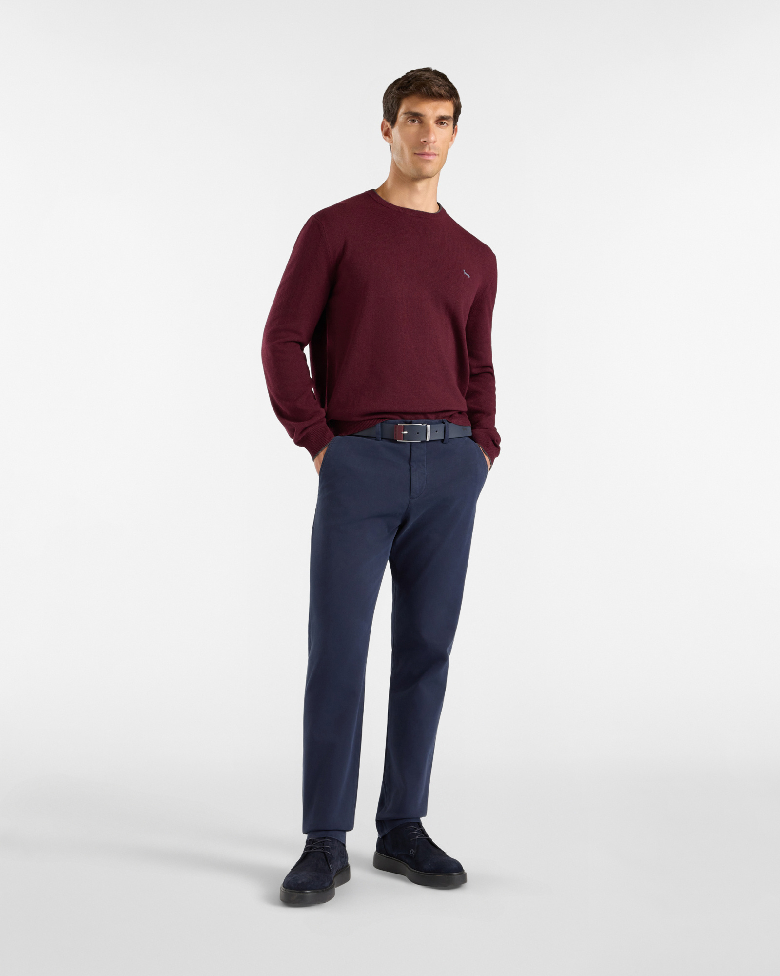Pantalone Chino Uomo in cotone stretch  Narrow Fit, BLU NAVY, large