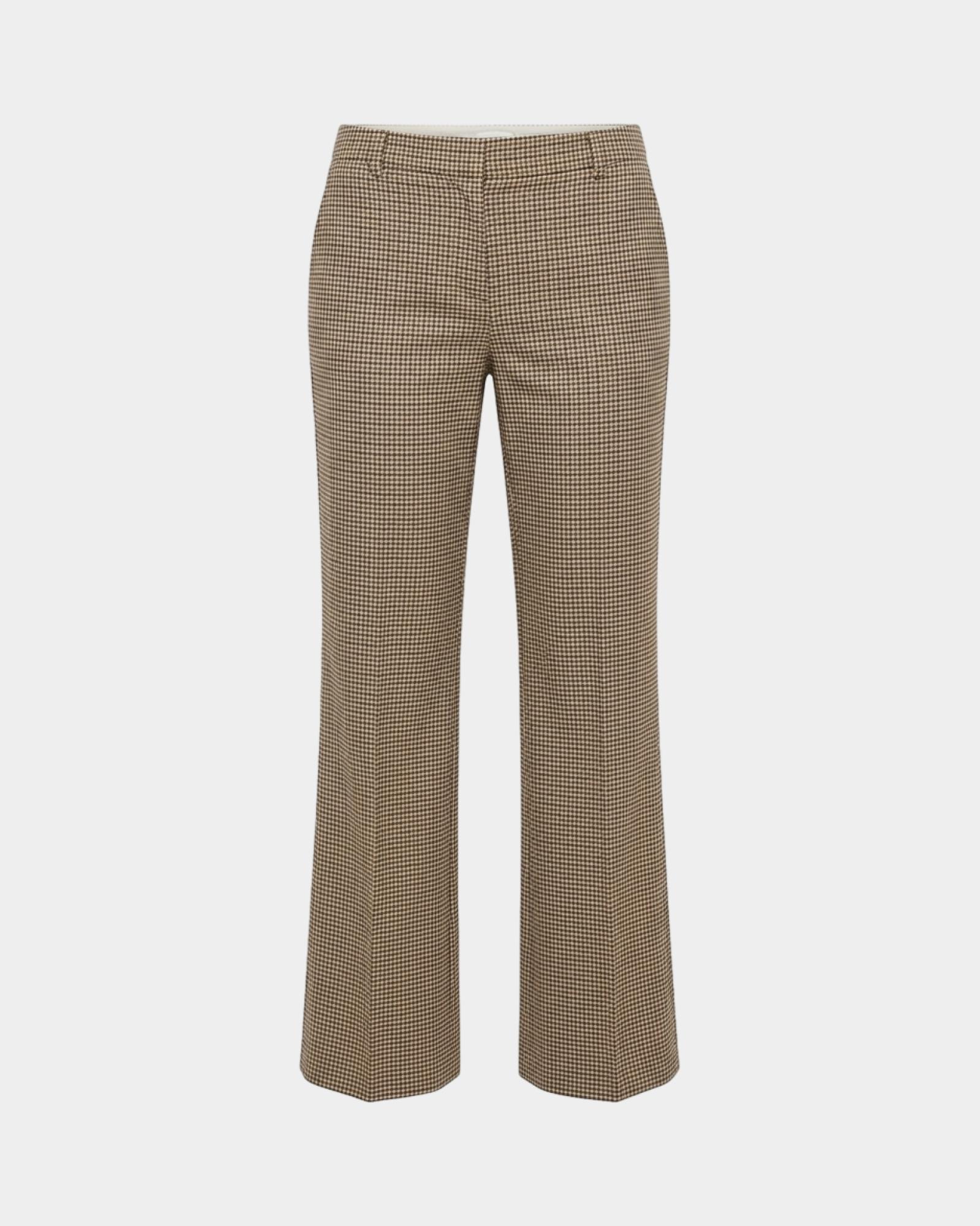 Pantalone Chino Donna in misto lana verde, VERDE, large