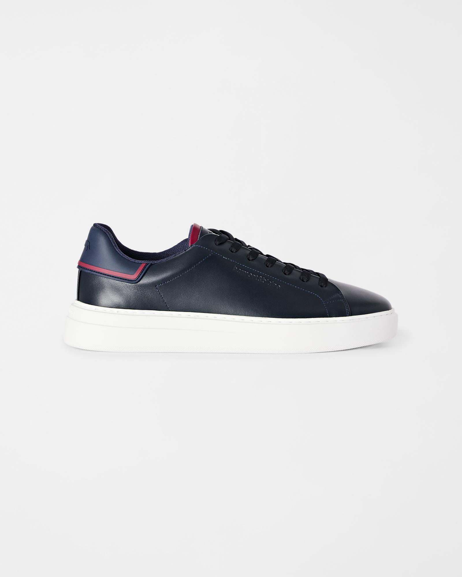 Sneaker Uomo in vera pelle liscia blu scuro