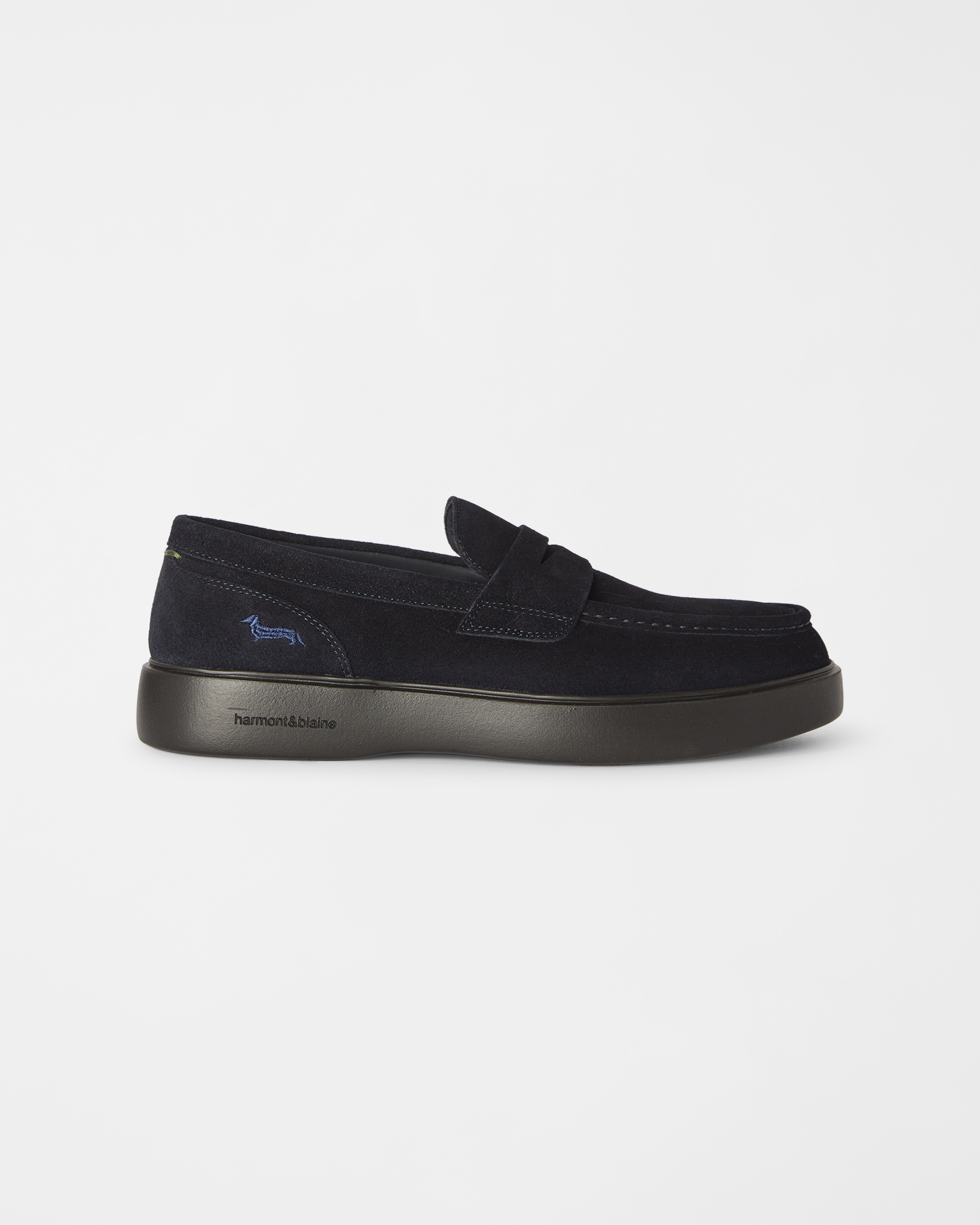 Mocassino Uomo Slip-On in Camoscio blu navy