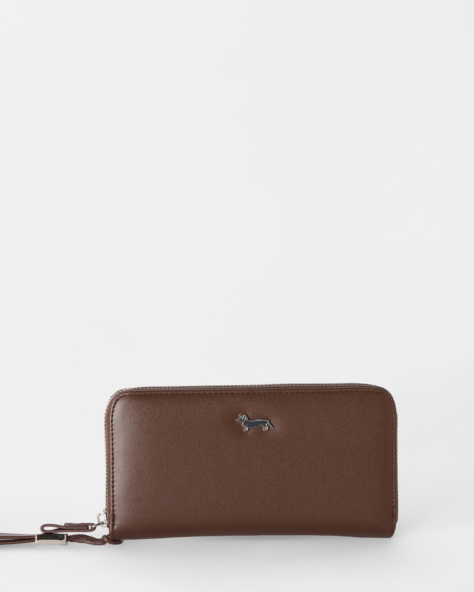 Portafoglio lungo con zip Donna marrone