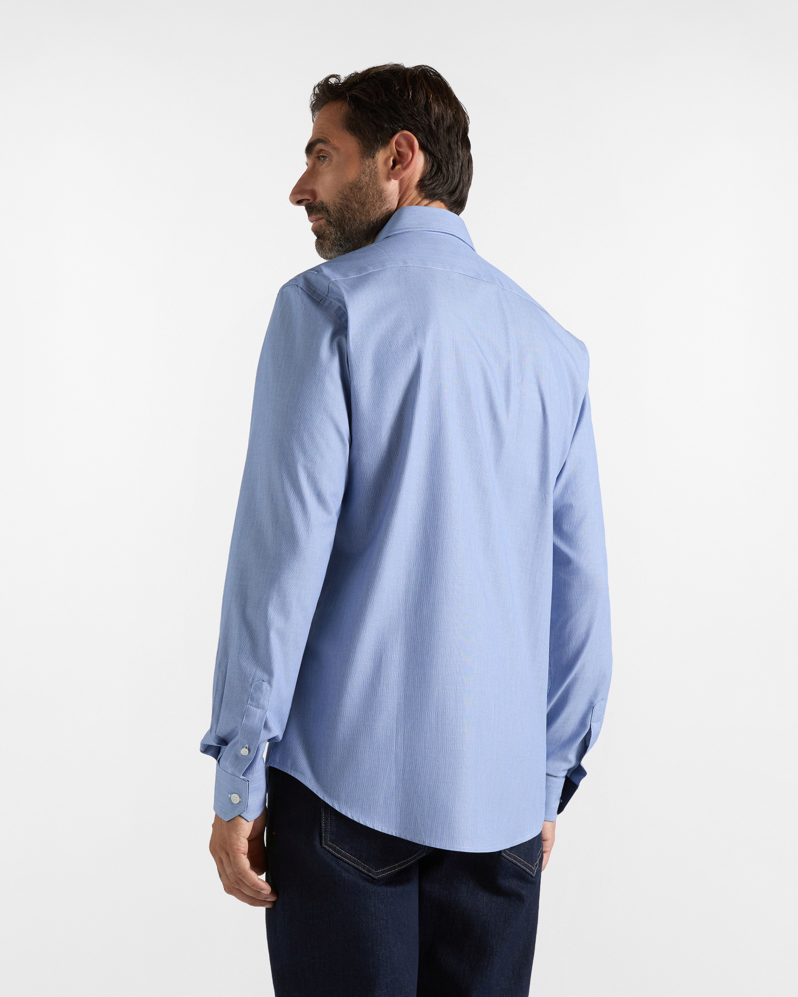 Camicia HBJ Uomo Narrow Fit con collo French in puro cotone, SKY, large