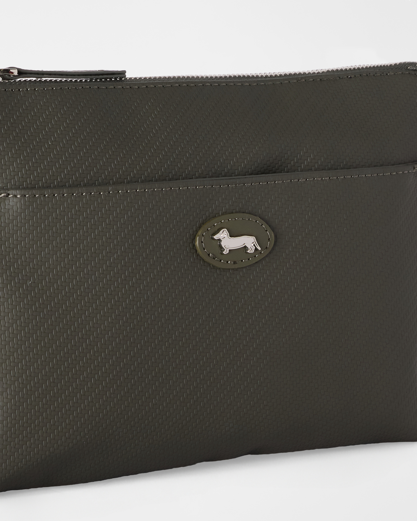 Men&rsquo;s flat clutch with handle, BEIGE, large