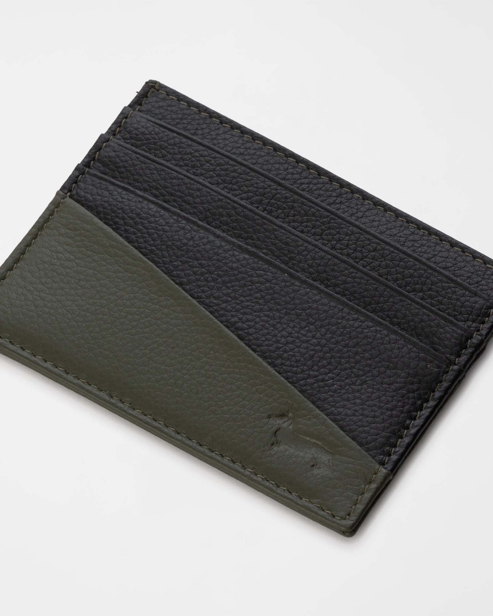 Portacarte Uomo in Vera Pelle, VERDE, large