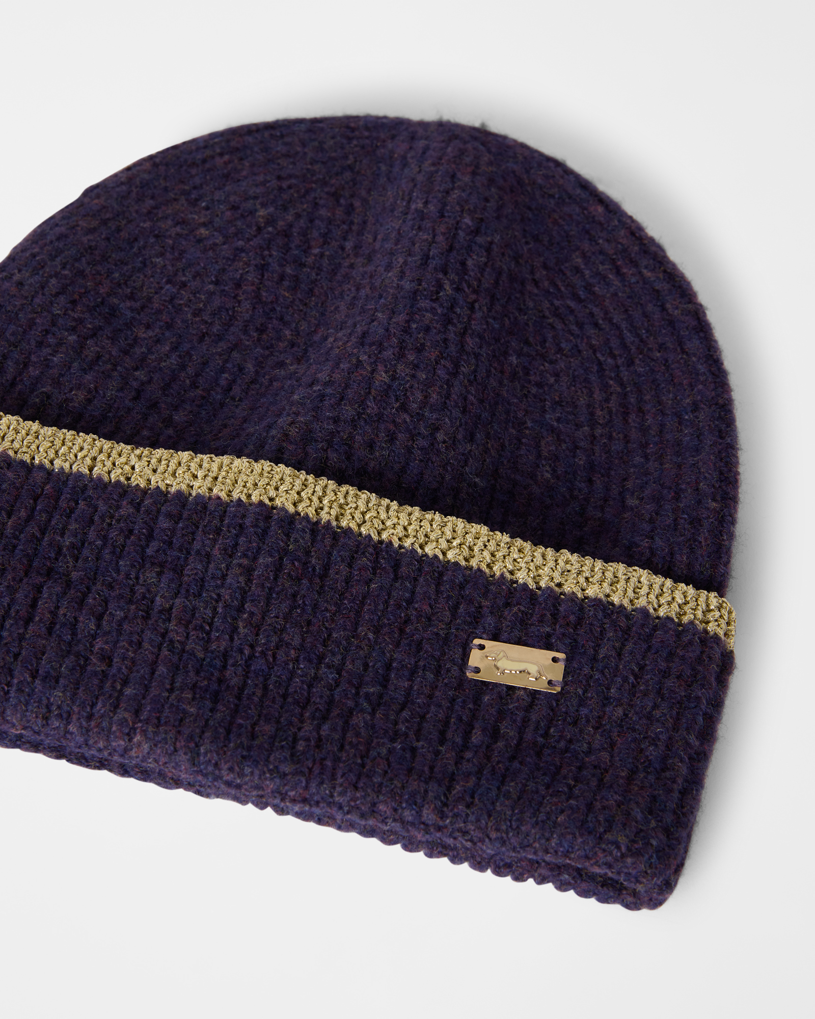 Beanie Donna con righe a contrasto, TORTORA, large
