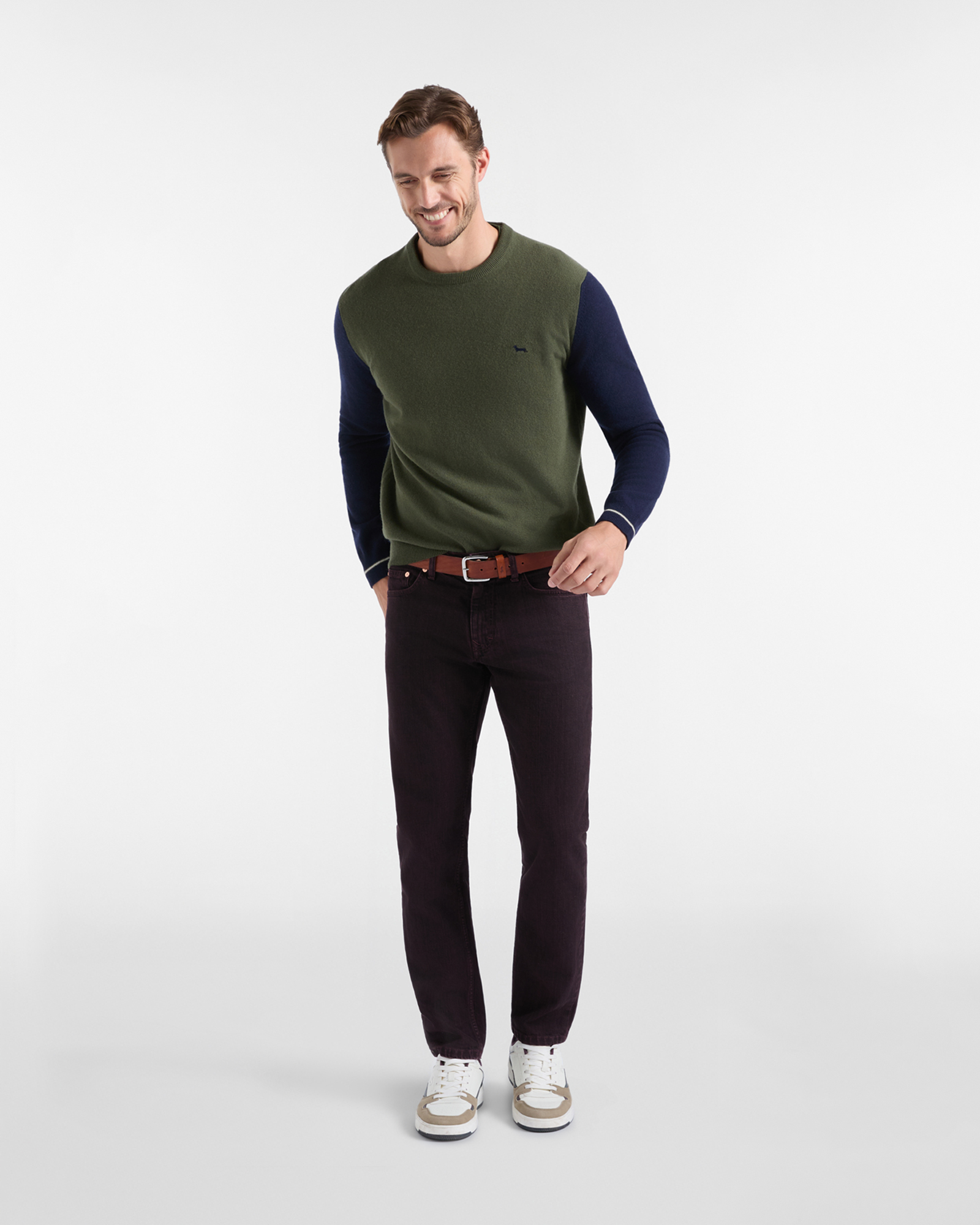 Men's regular fit sweater in a  cashmere blend, SPORT GREEN, large