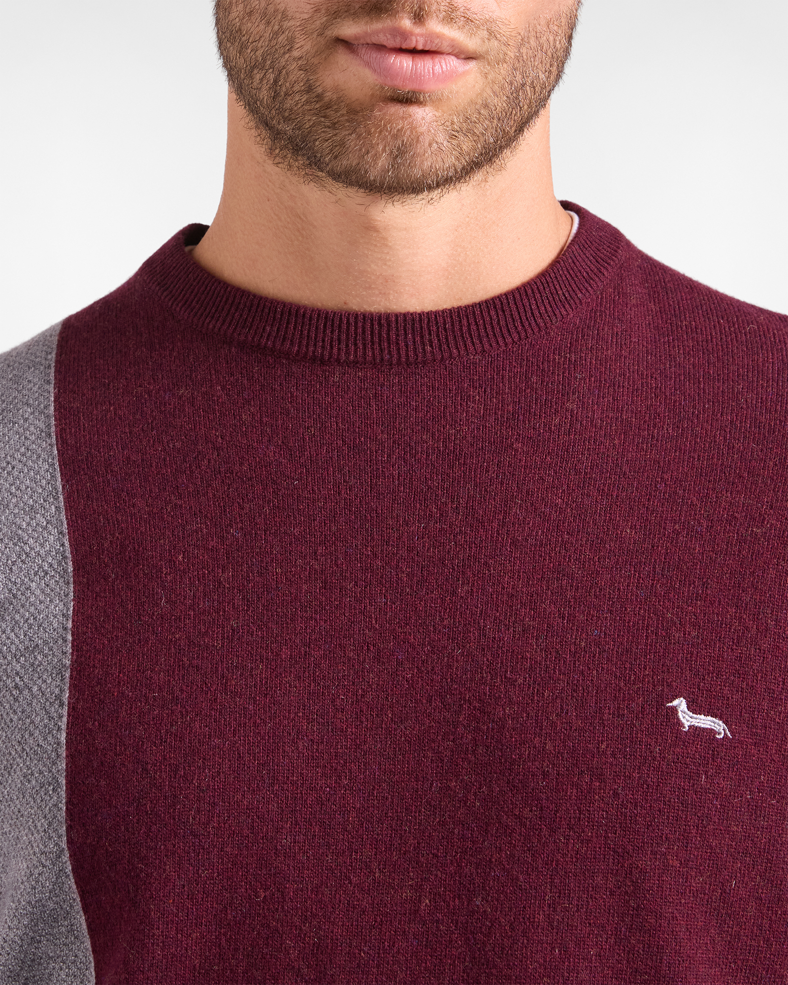 Men's regular fit sweater in wool and cashmere blend, DARK PURPLE, large