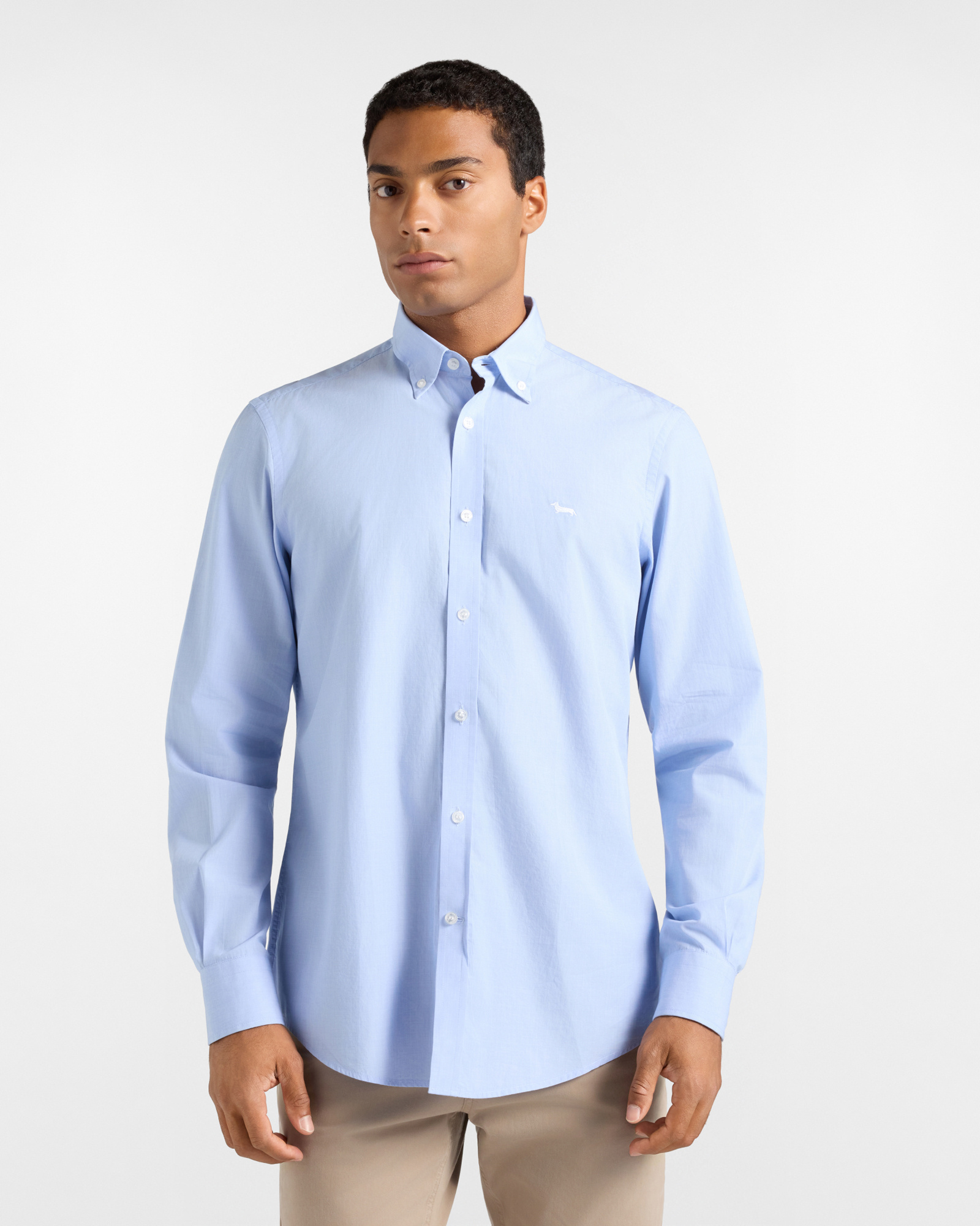 Camicia Uomo in tessuto fil-&agrave;-fil Regular Fit azzurro