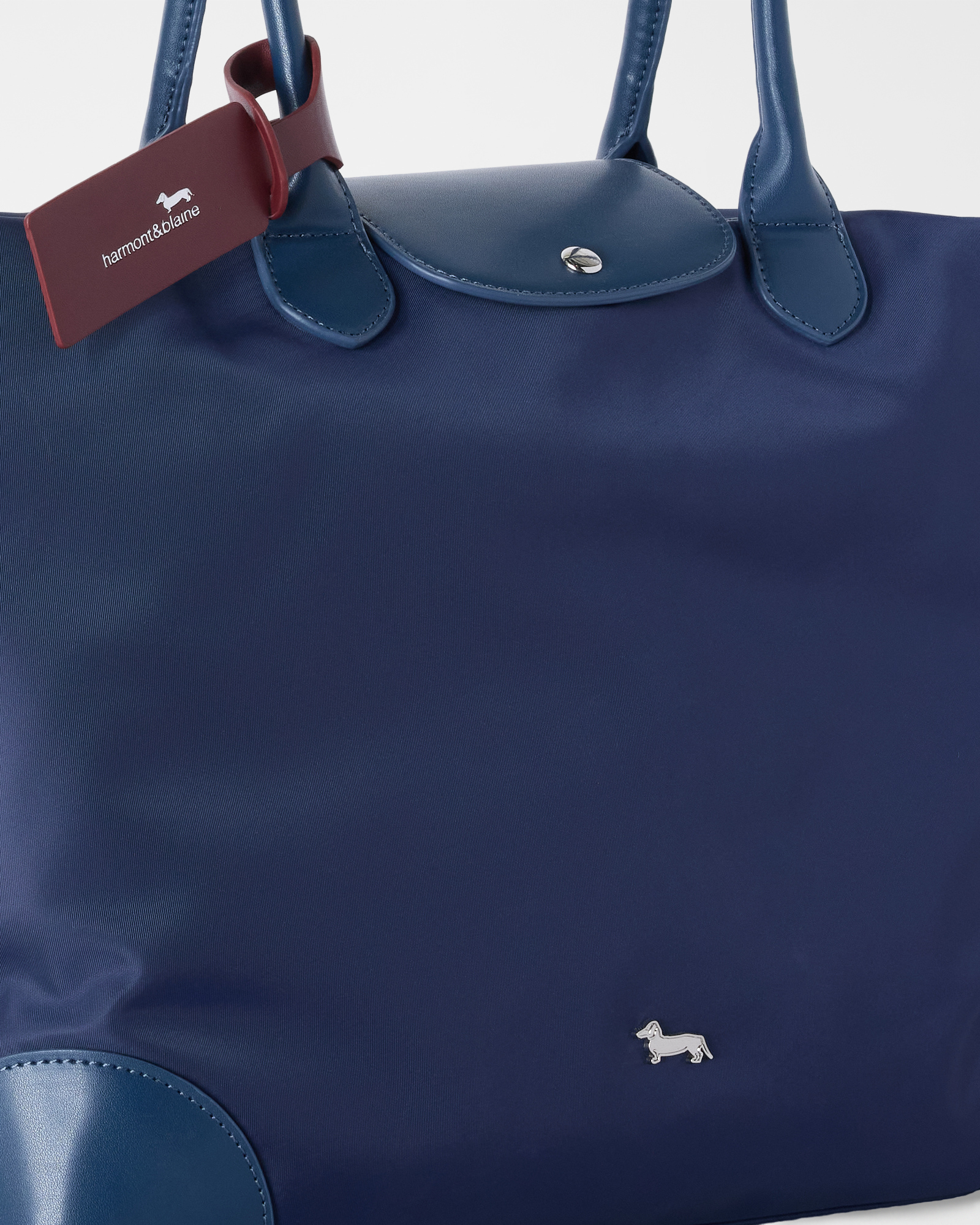 Shopping bag con piccola pattina Donna, BLU NAVY, large