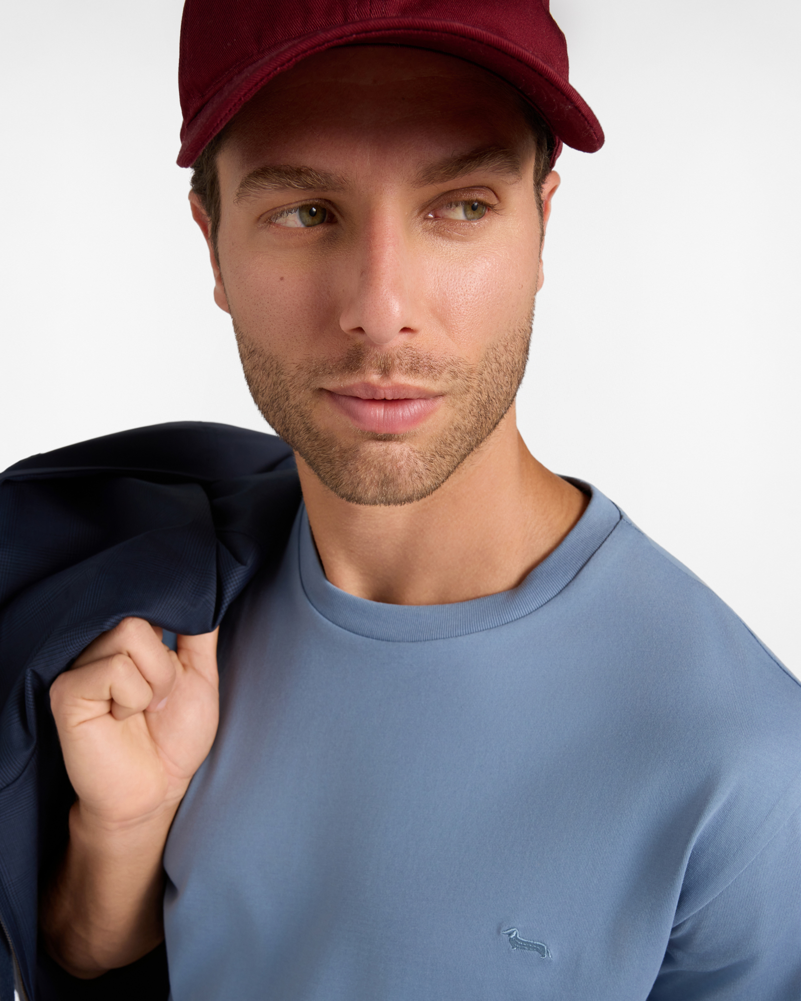 T-shirt Uomo in 100% puro cotone Relaxed Fit, AZZURRO, large