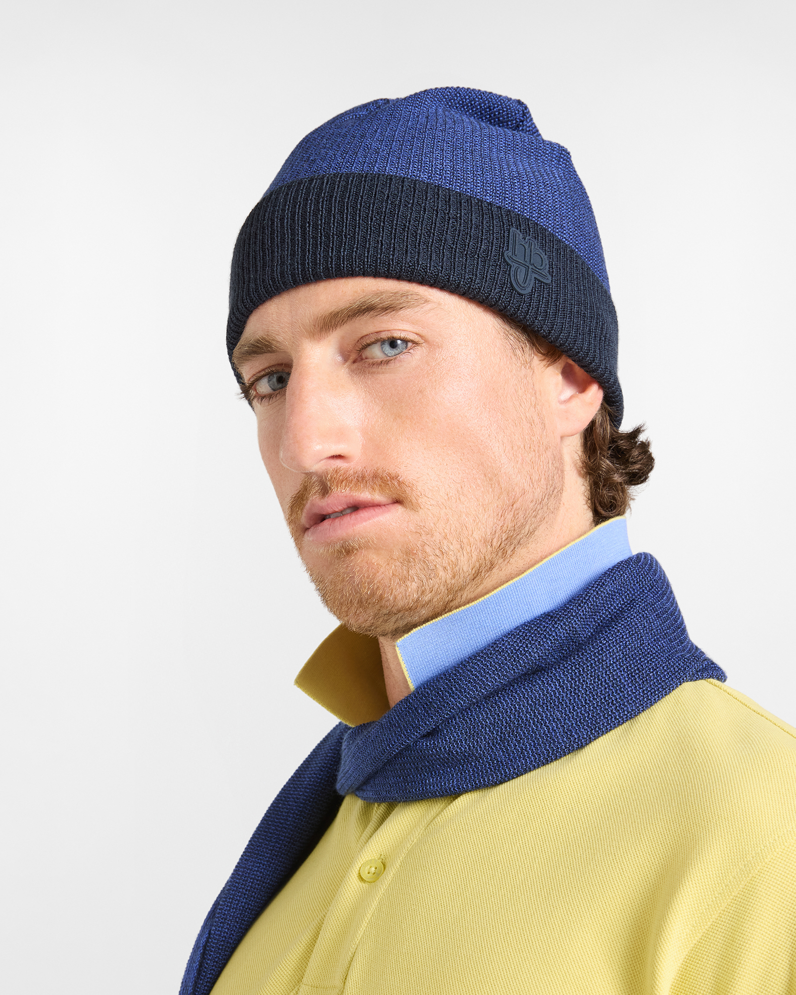 Berretto HBJ Uomo in Maglia Bicolore, BLU SCURO, large