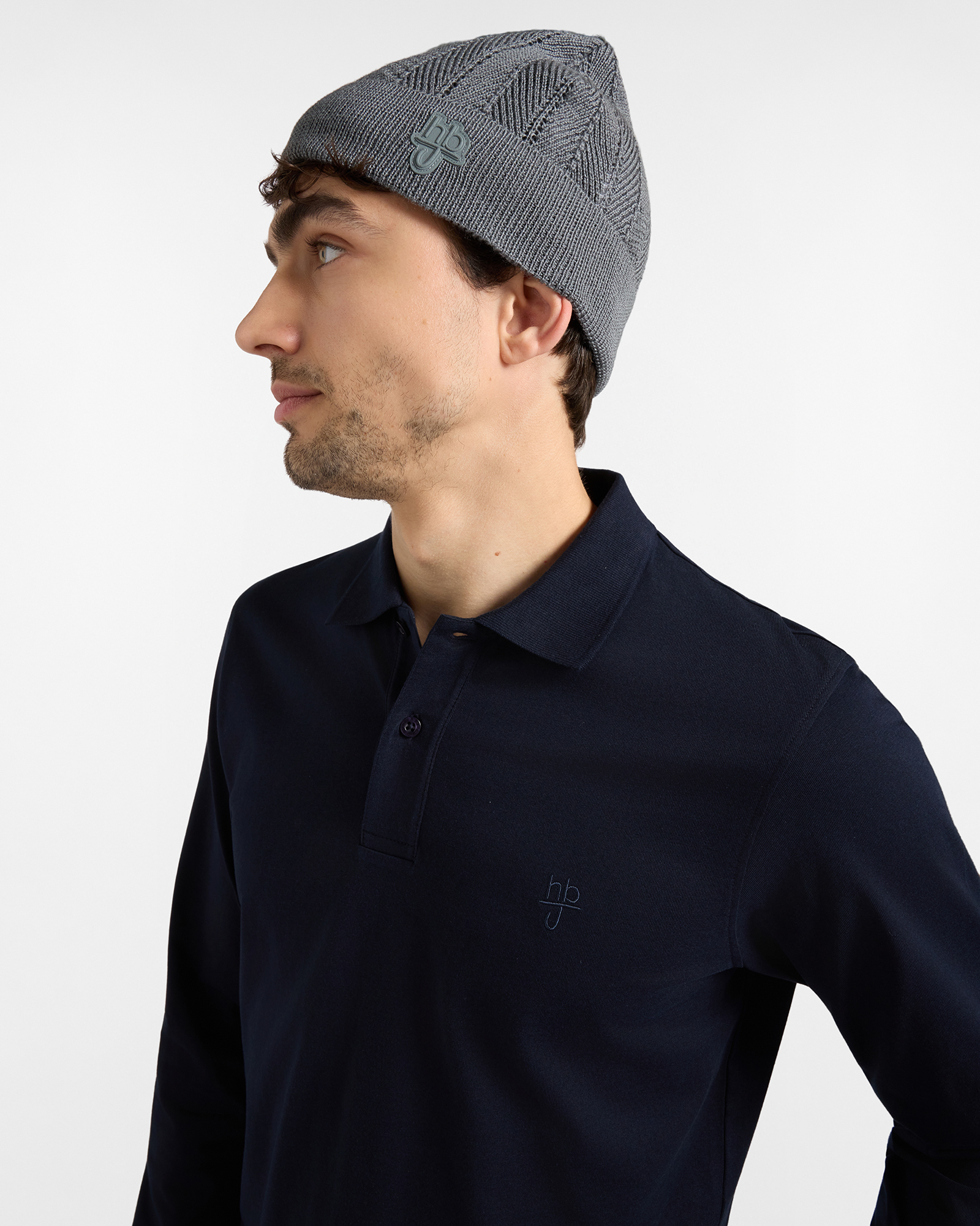 Berretto HBJ Uomo con Patch Logo, GRIGIO, large