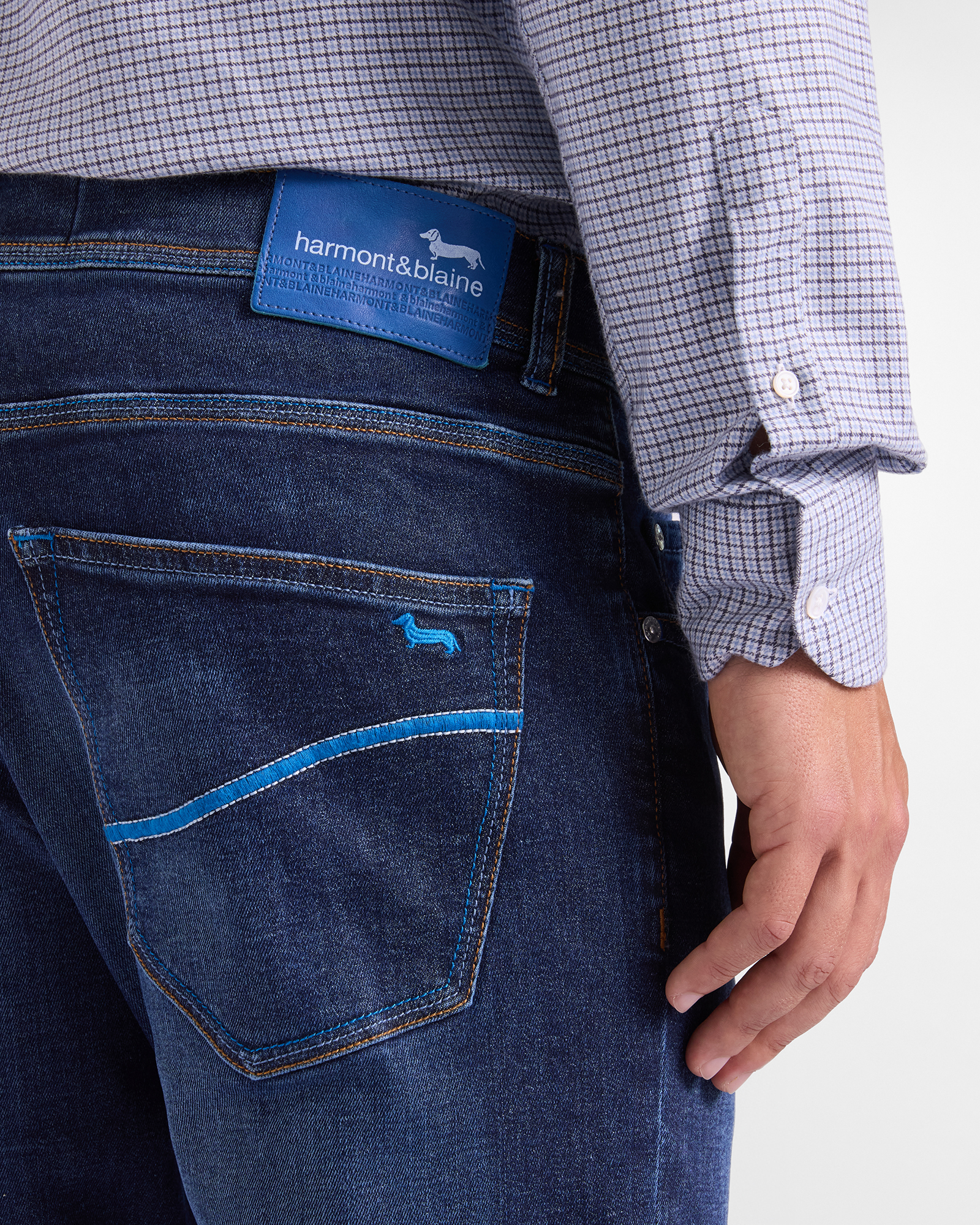 Jeans Uomo 5 Tasche Narrow, BLU DENIM, large