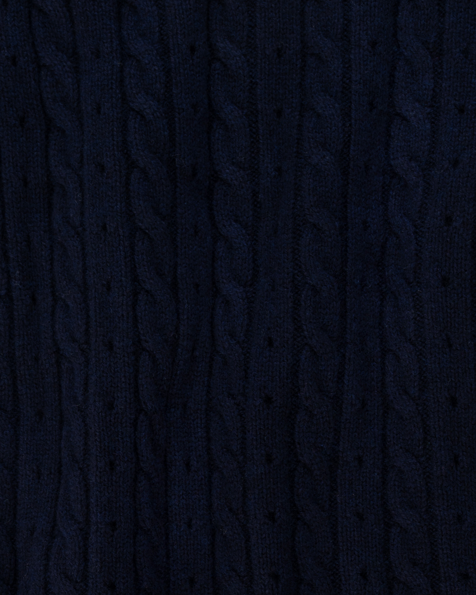 Women's scarf in  knit with cables and rhinestone dachshund, NAVY BLUE, large