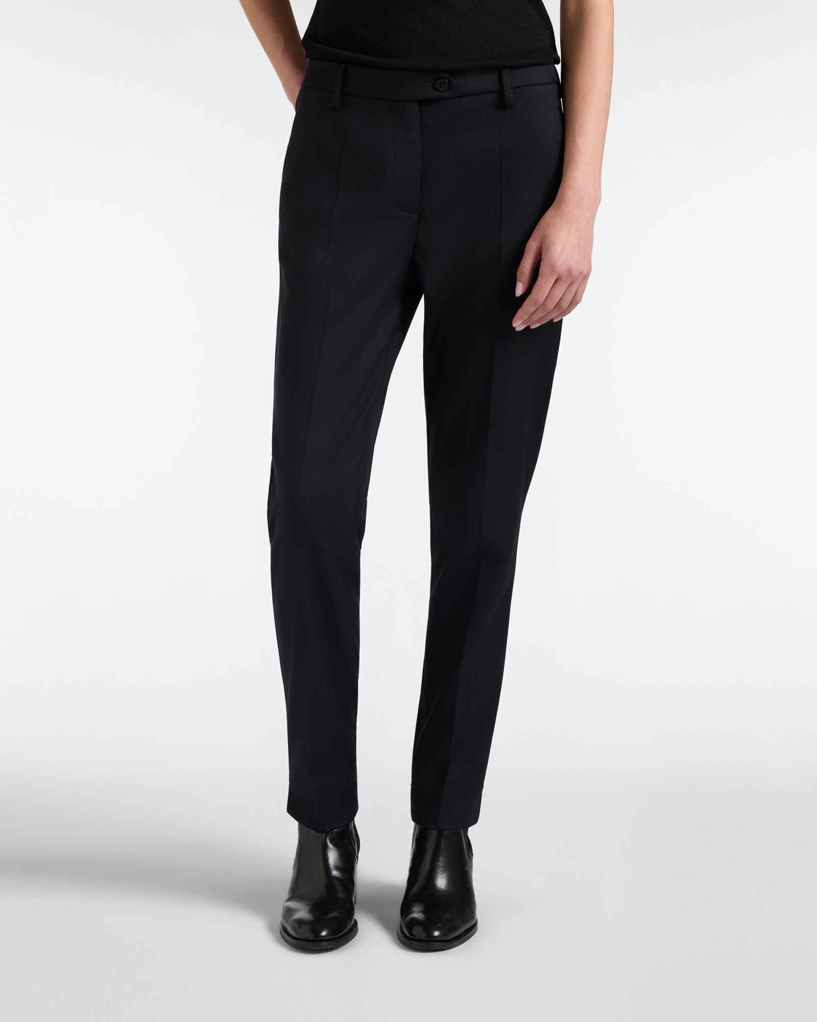 Pantalone Donna Tasca America Slim in flanella nero