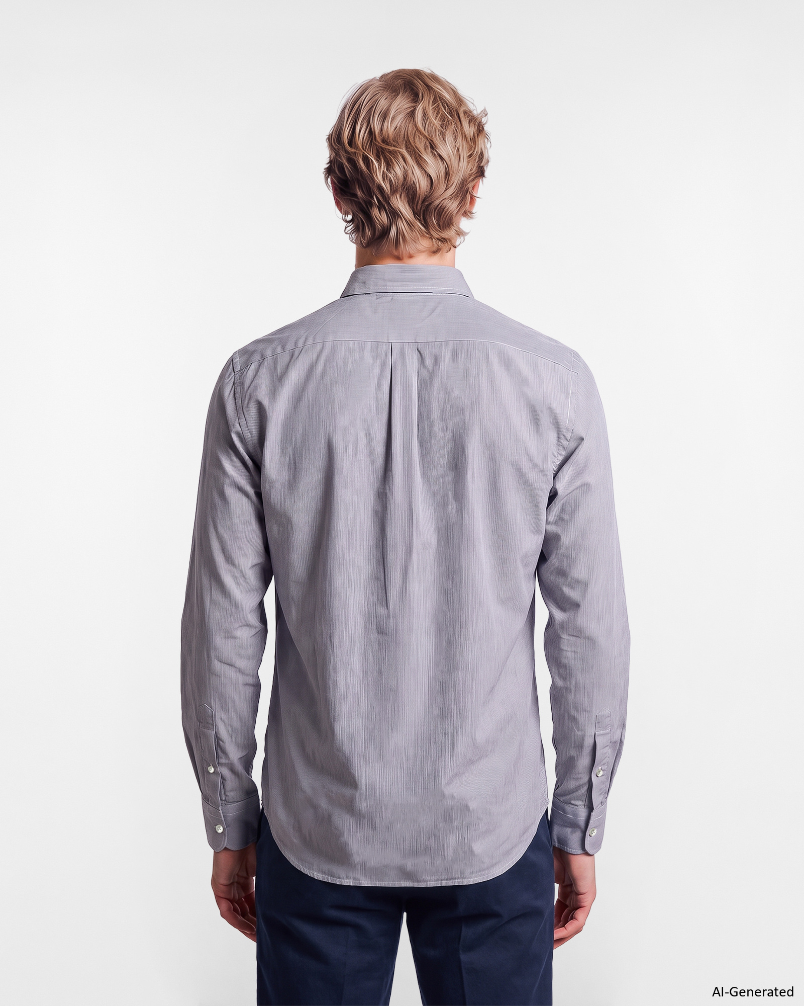 Camicia Uomo micro riga tinto filo Regular Fit, BLUETTE, large