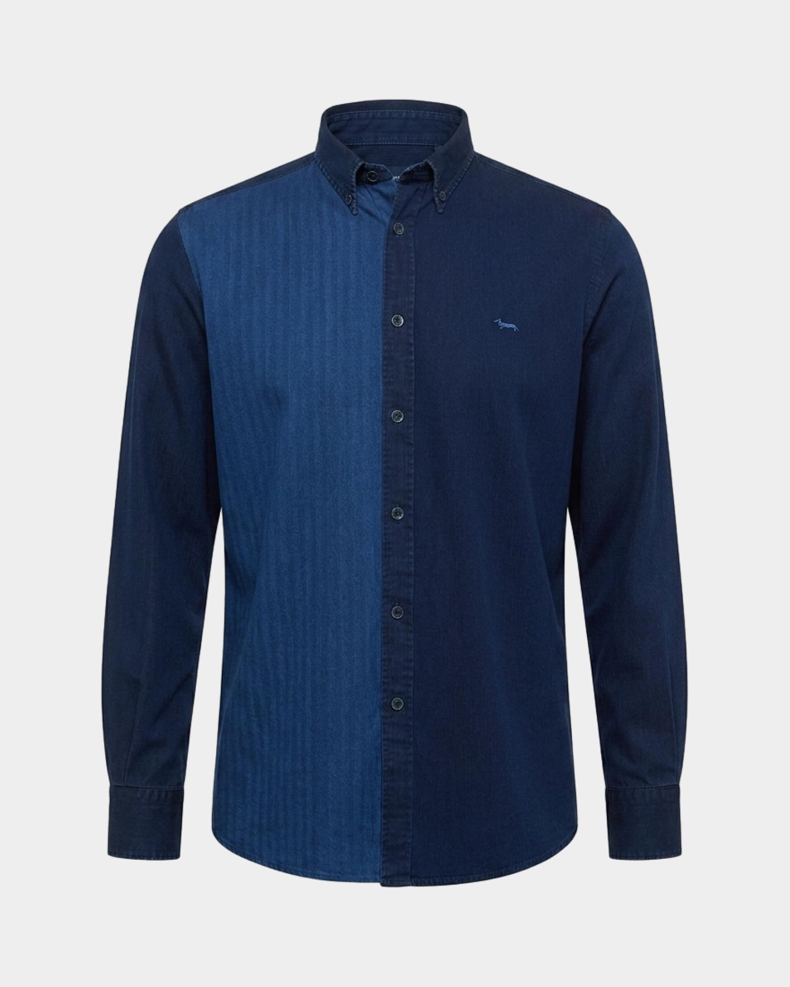 Camicia Uomo Piazzetta in Denim Made in Italy, INDACO CHIARO, large