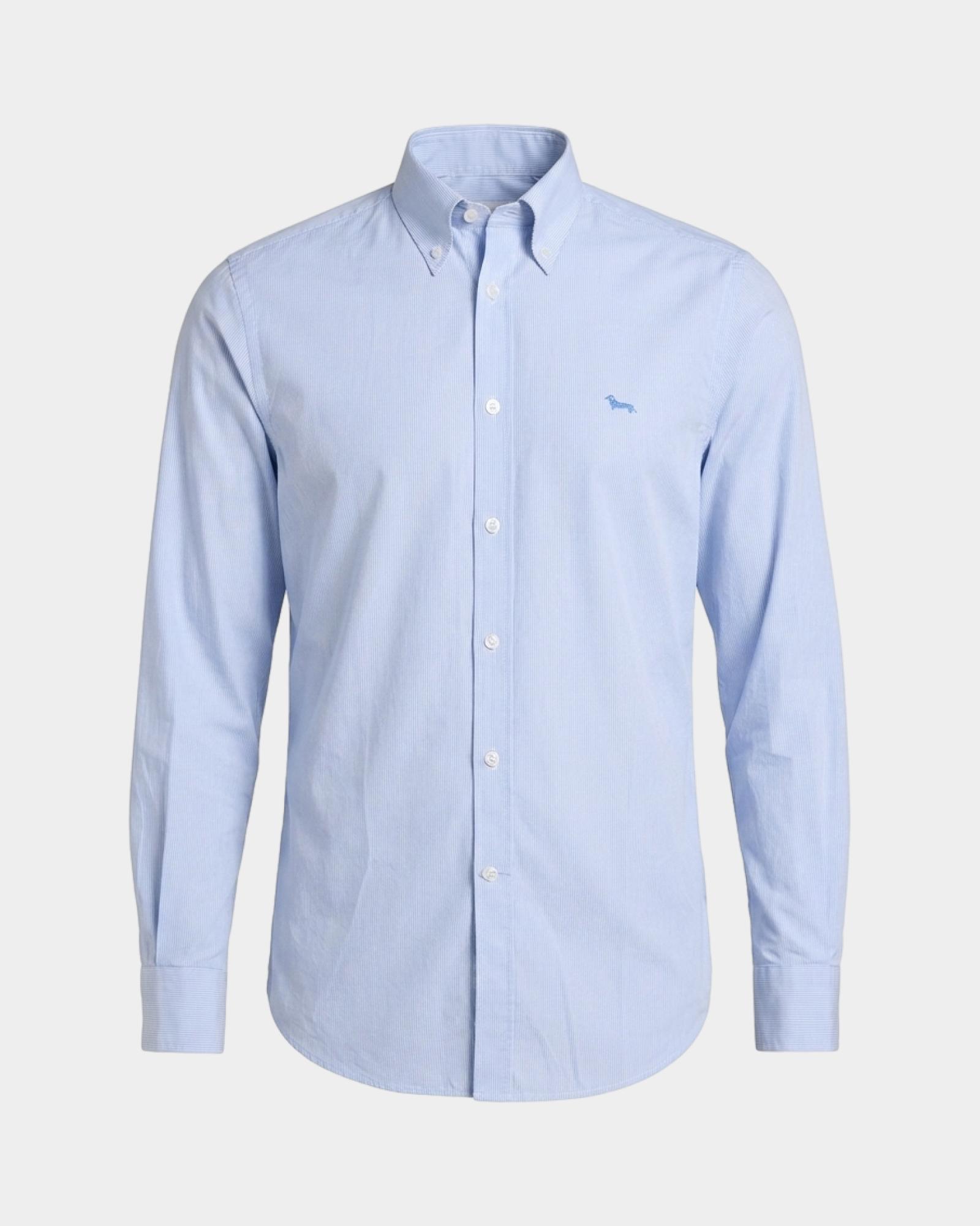 Men's regular-fit yarn-dyed shirt with micro-stripe, SKY, large