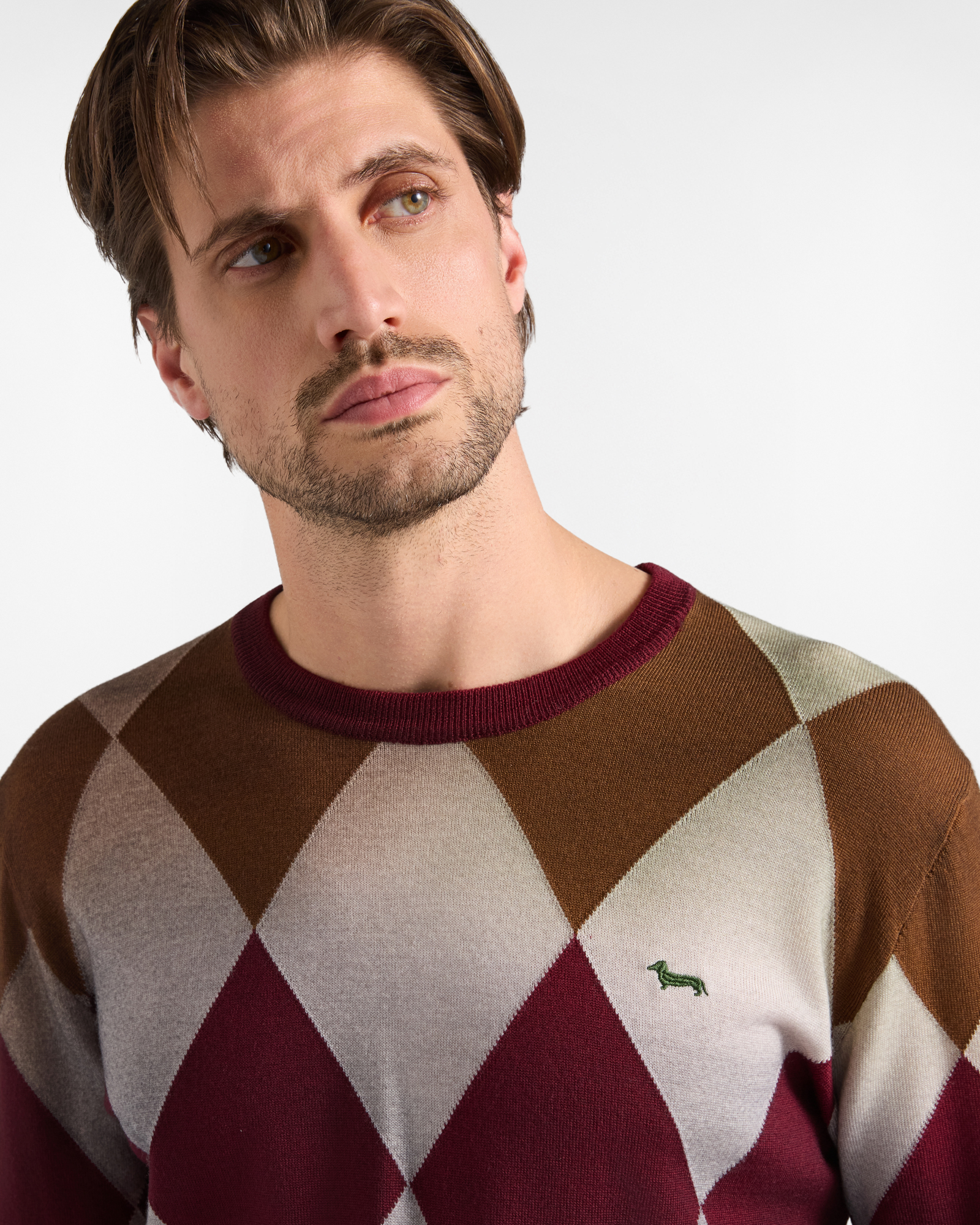 Maglia Uomo in 100% pura lana Regular Fit Made in Italy, INDIAN ROSE, large