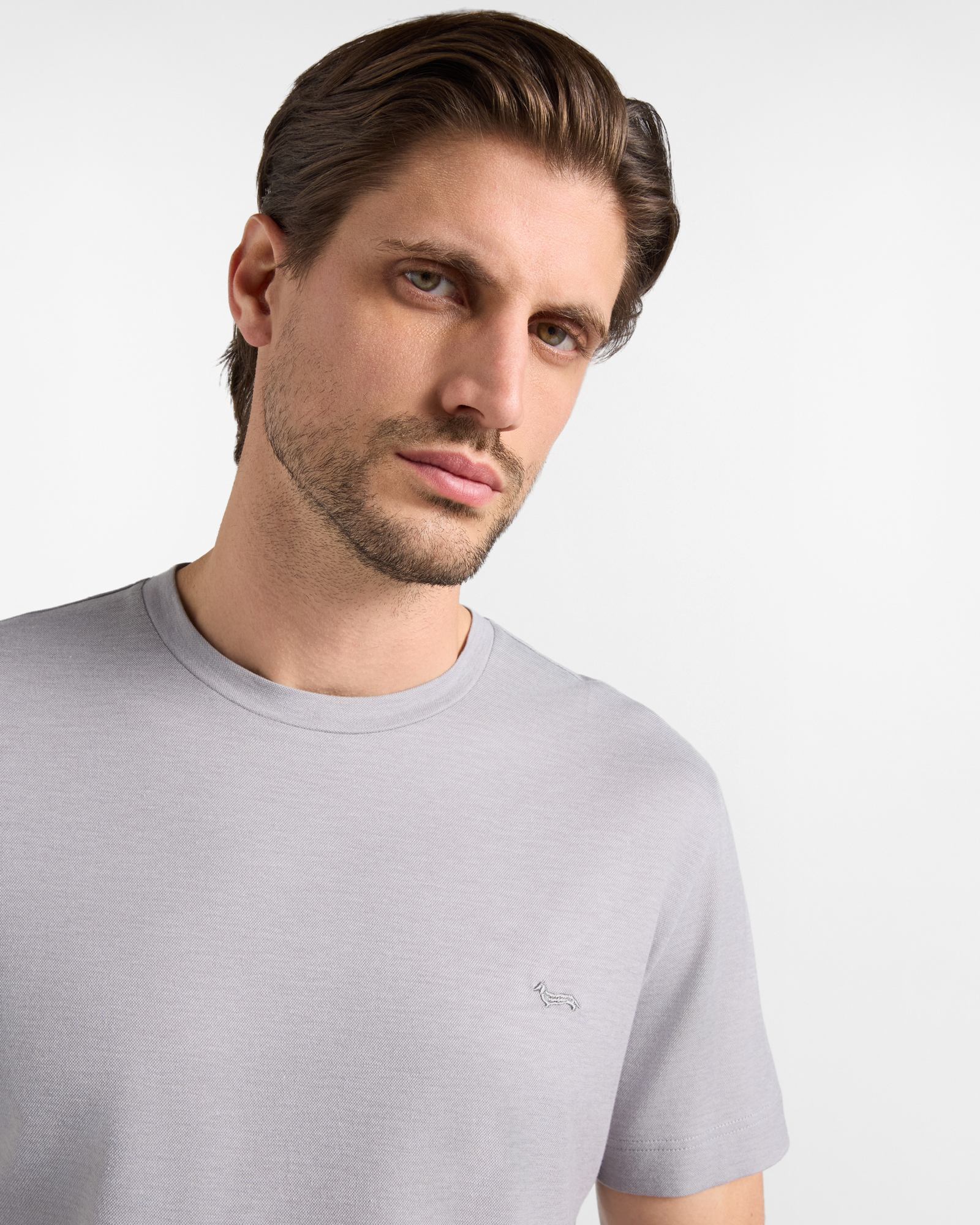 T-shirt Uomo in misto cotone e Lyocell&reg; Regular Fit, GRIGIO, large