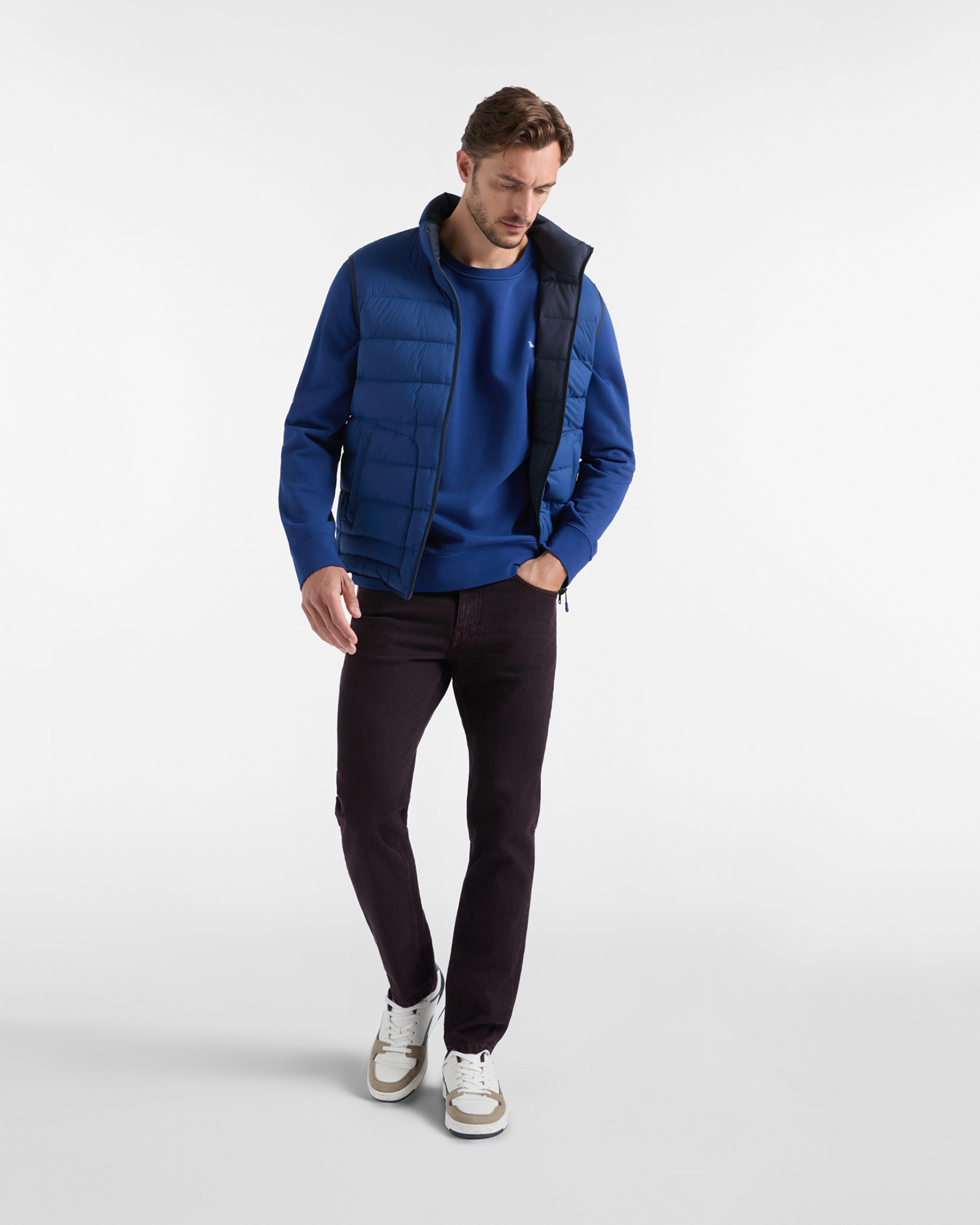 Men's Regular Fit brushed fleece crewneck sweatshirt, SPORT BLUE, large