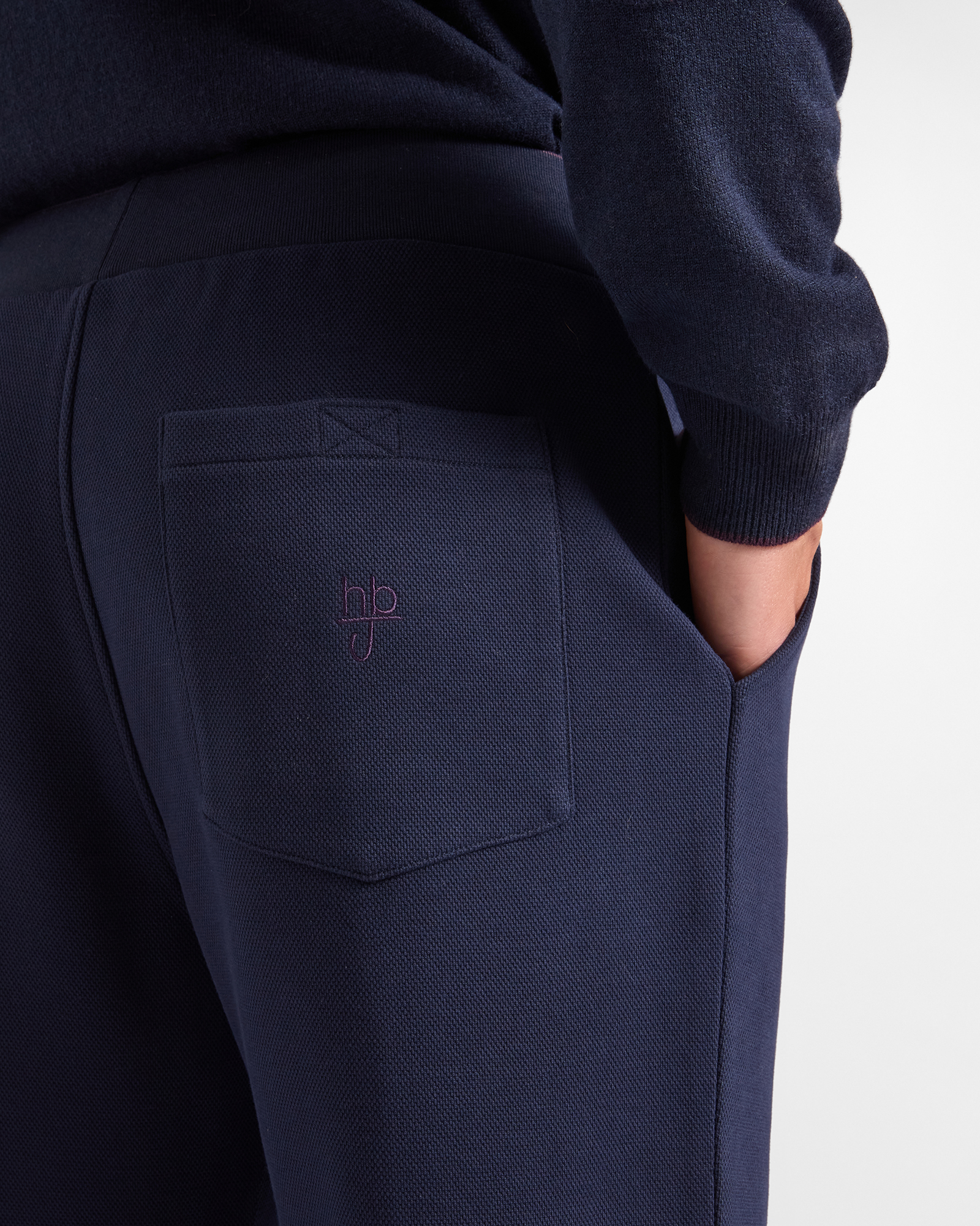 Pantaloni Sportivi HBJ Uomo in Tessuto Piquet, BLU SCURO, large
