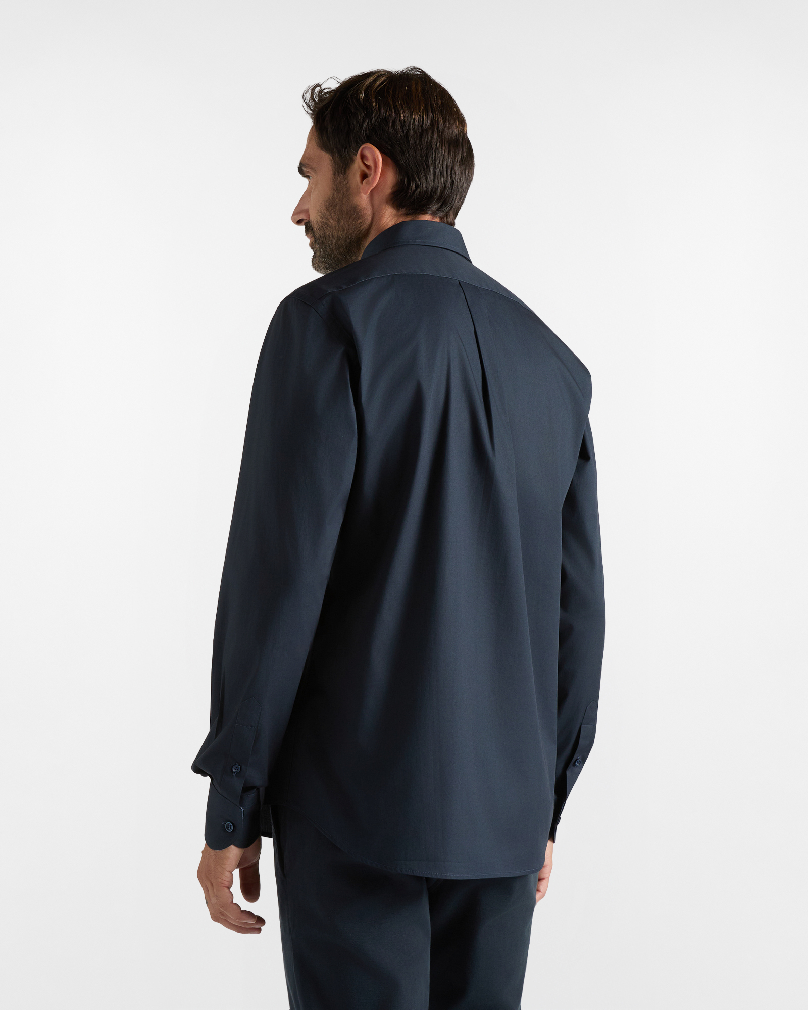 Camicia HBJ Uomo Regular Fit con collo Montecarlo in cotone stretch, BLU SCURO, large